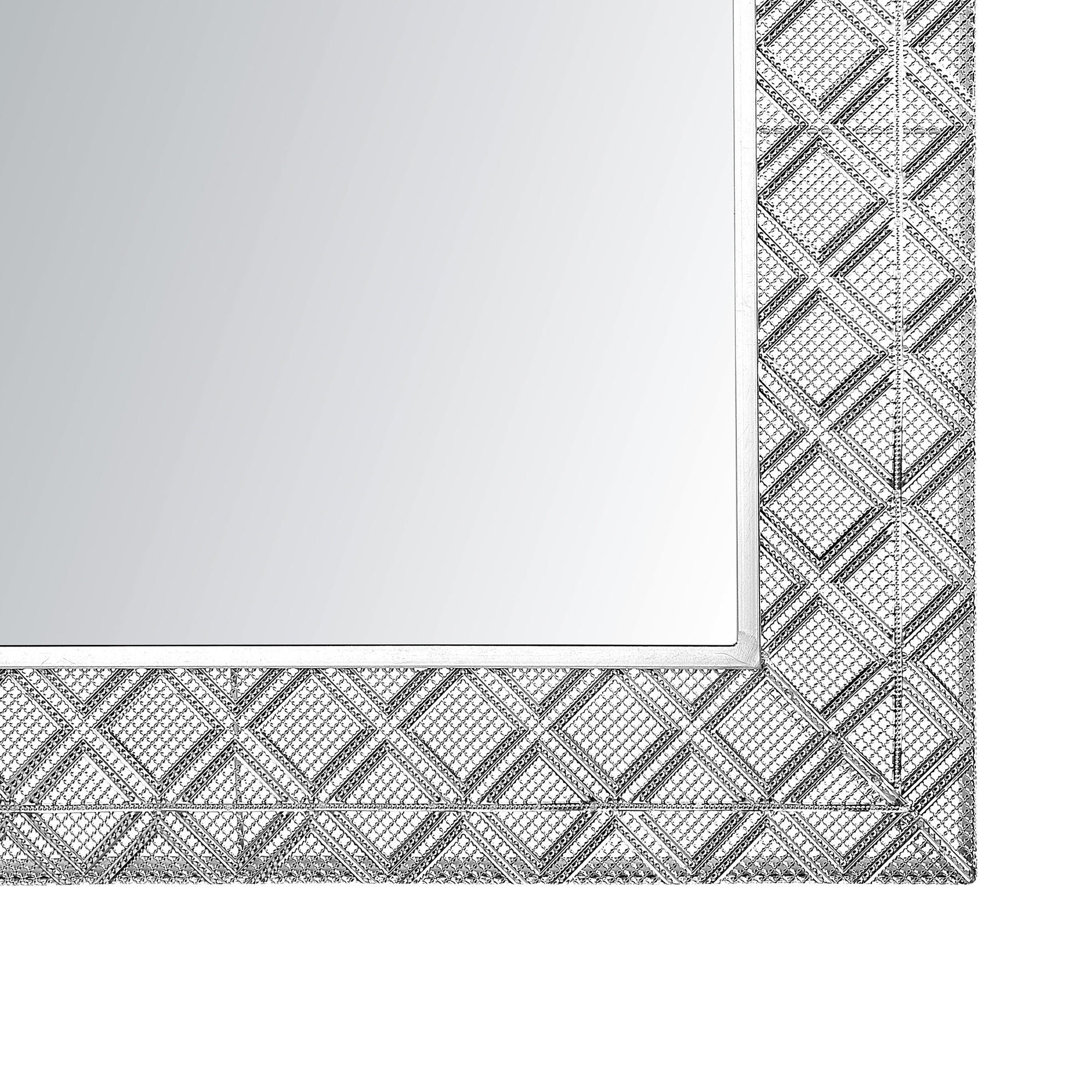 WANDSPIEGEL silber quadratisch 80/80 cm Evettes - Silberfarben, Metall (80/80/5cm) - Beliani