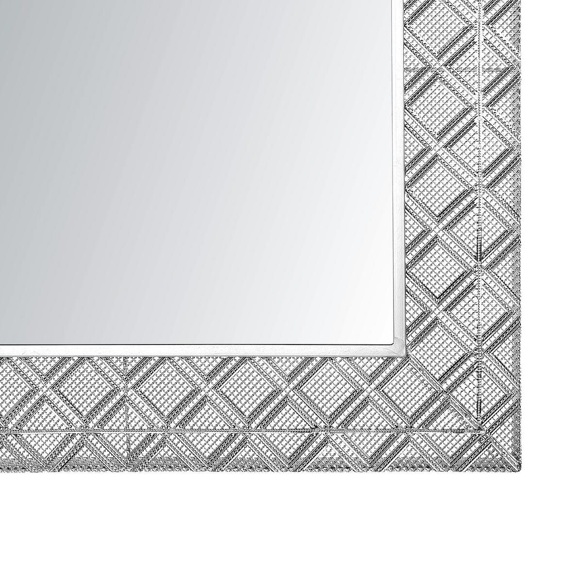 WANDSPIEGEL silber quadratisch 80/80 cm Evettes - Silberfarben, Metall (80/80/5cm) - Beliani