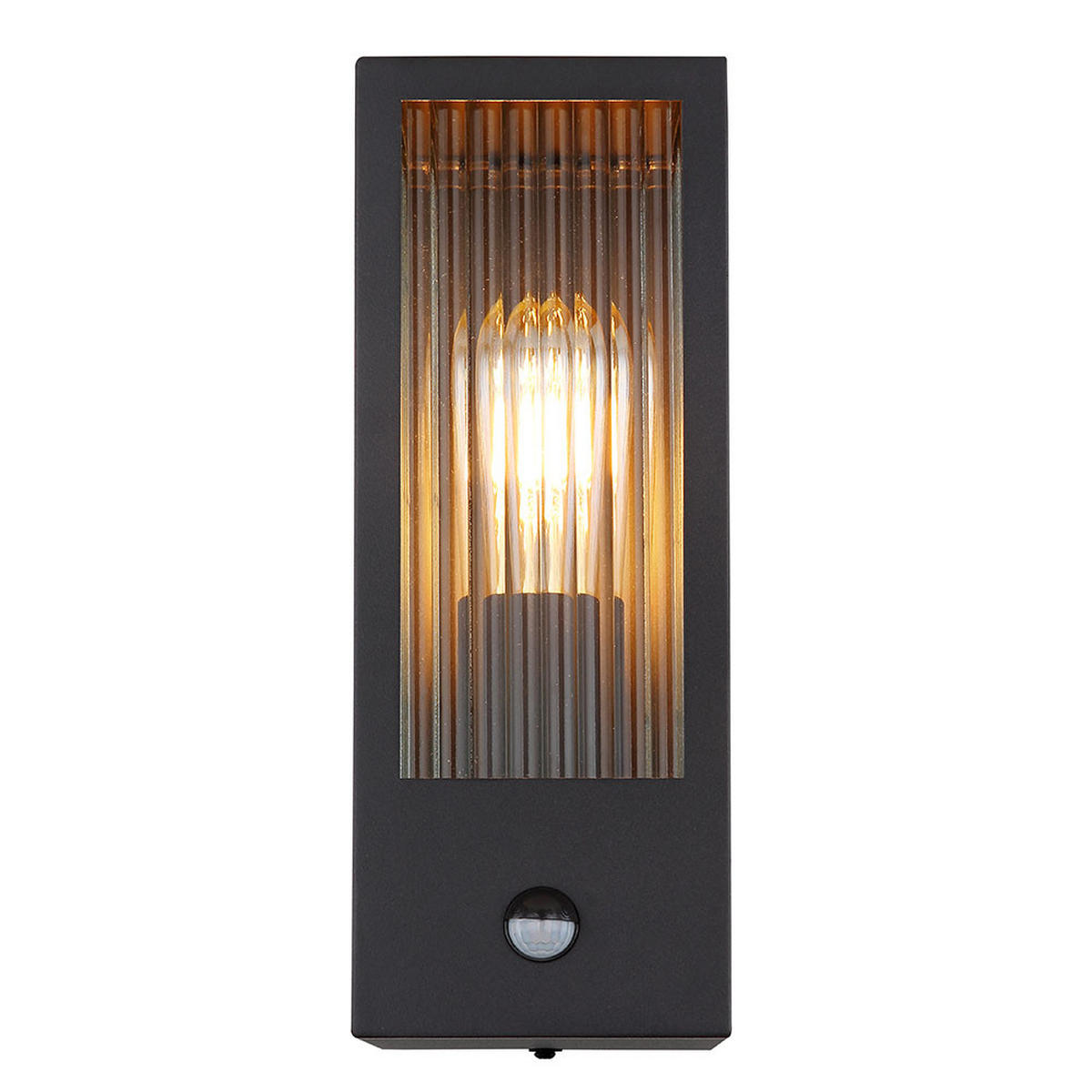 LED AUSSEN-WANDLEUCHTE GUNDULA Schwarz Glas - Schwarz, Glas (12/32/15.4cm) - Globo Lighting