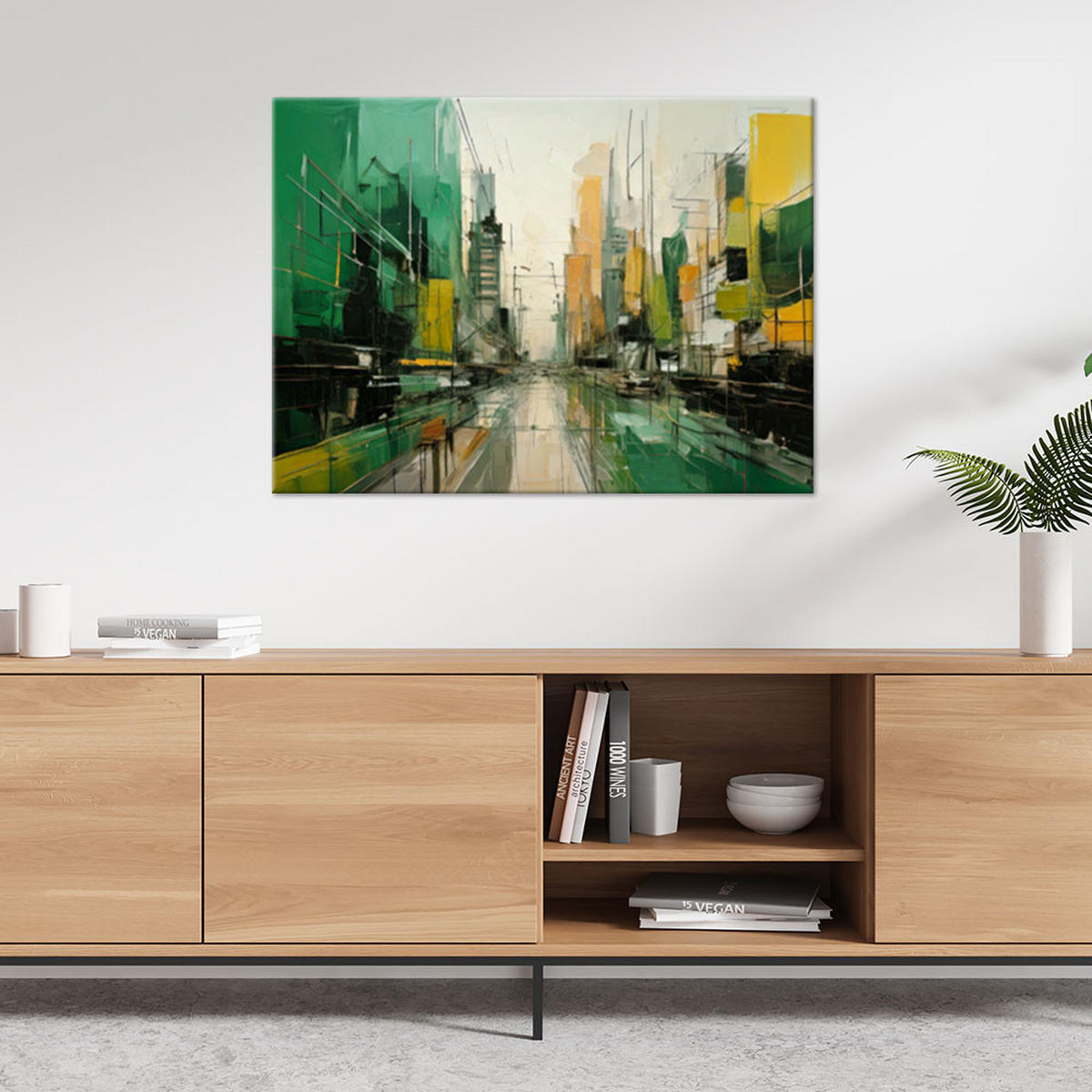 LEINWANDBILD Abstraktion 120x80cm - Grün, Textil (120/80cm) - Feeby