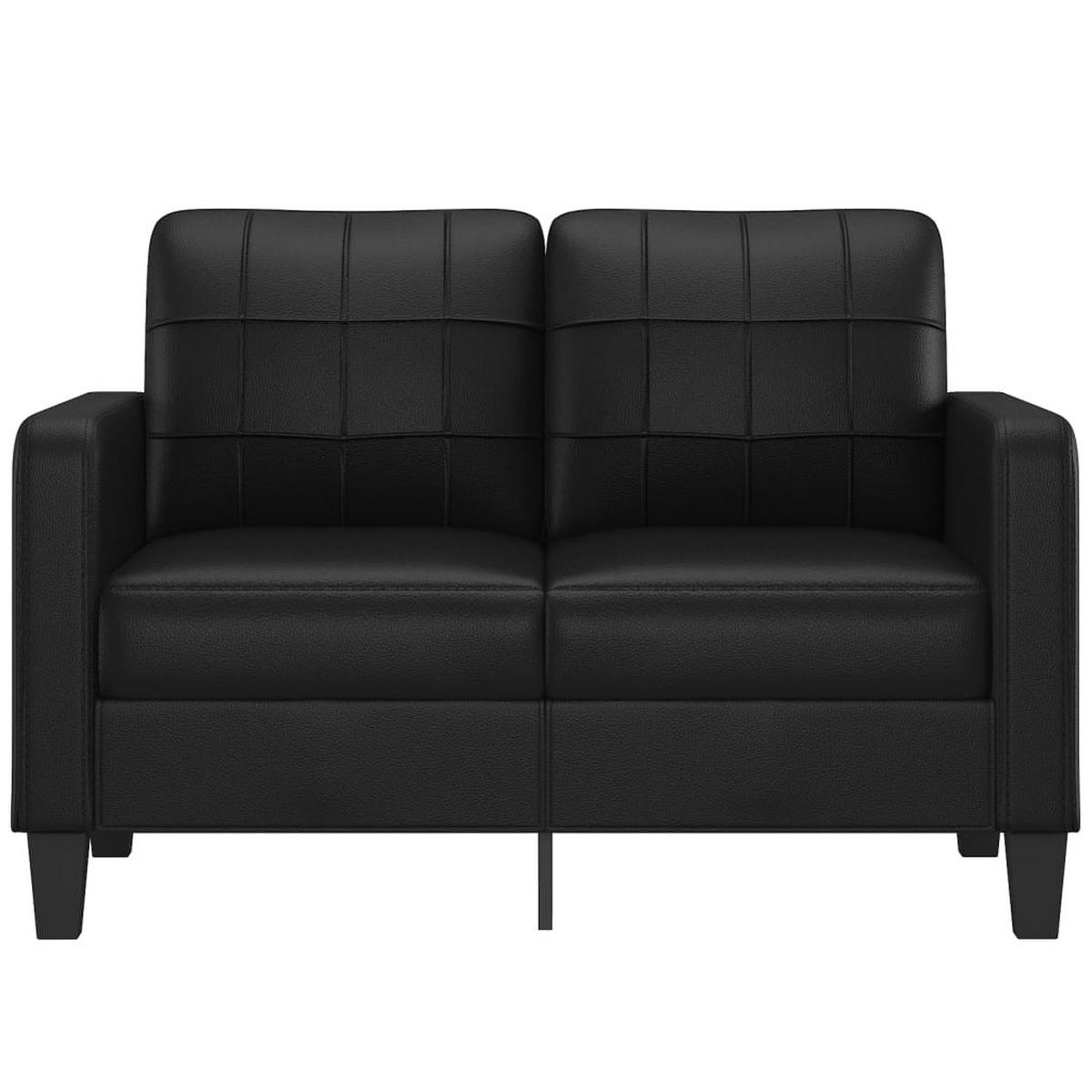 2-SITZER-SOFA Flöha - Schwarz, Leder (138/80/77cm) - Nettlife