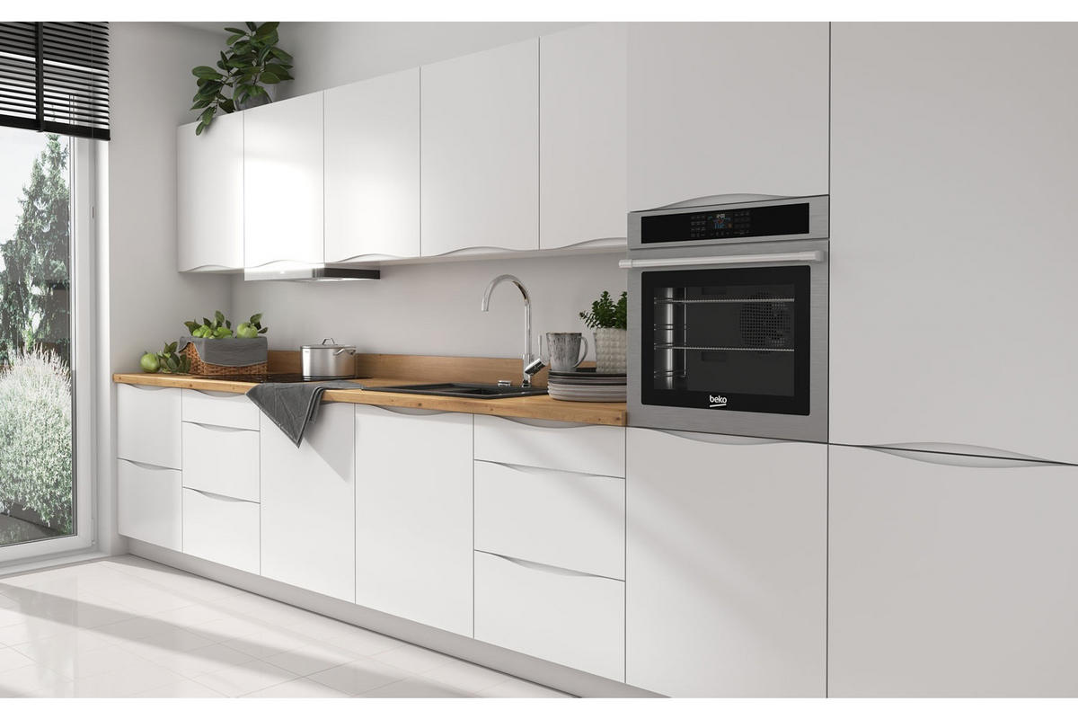 KÜCHENLEERBLOCK Napoli weiß matt / RAL 9016 verkehrsweiß (K5) 420 / 59 / 207cm 12-teilig - Weiß, Holzwerkstoff (420/207/60cm) - Feldmann-Wohnen