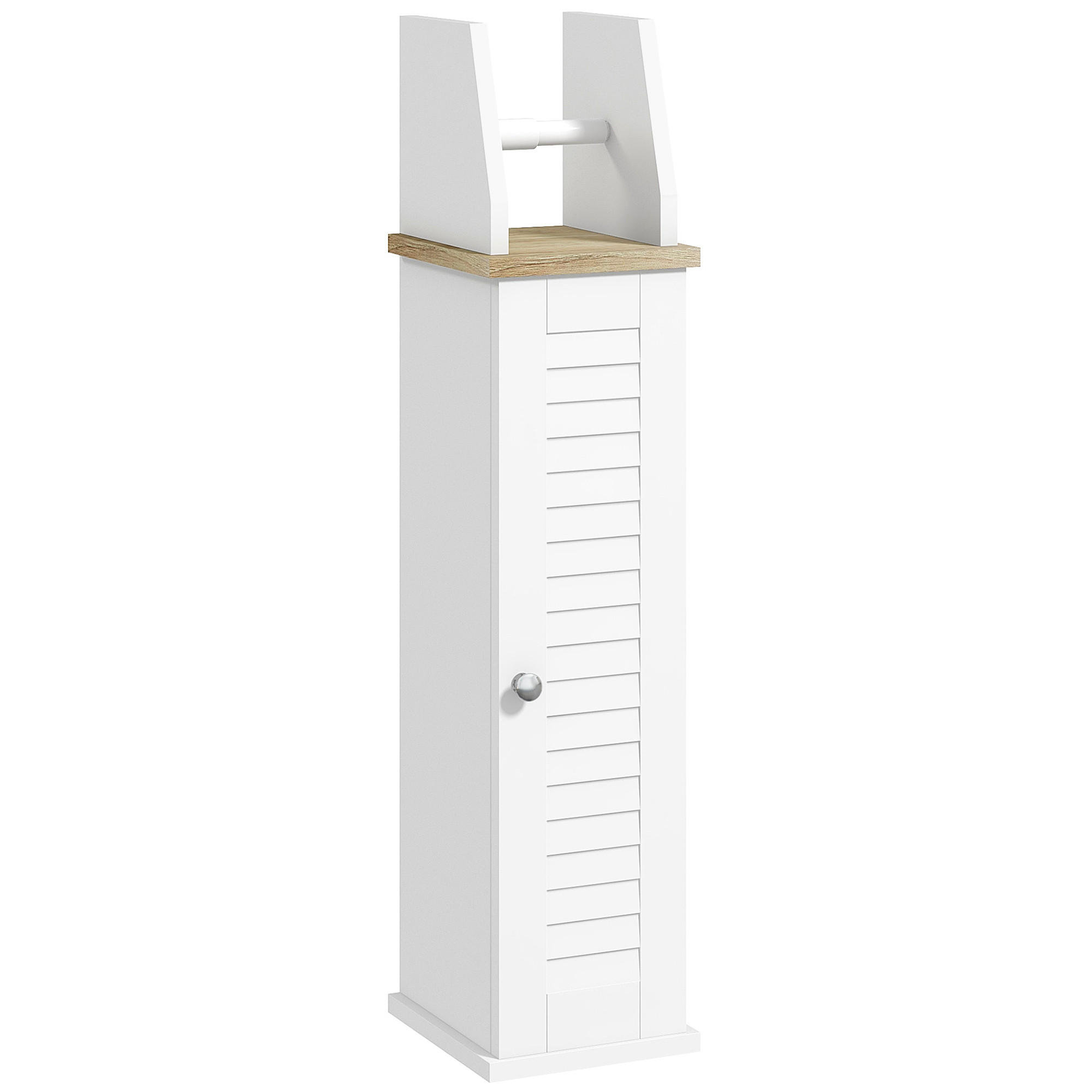 TOILETTENPAPIERHALTER DE-12387 mit schrank 18/20/80 cm Weiß - Weiß, Holzwerkstoff (20/80/18cm) - ComfortXL