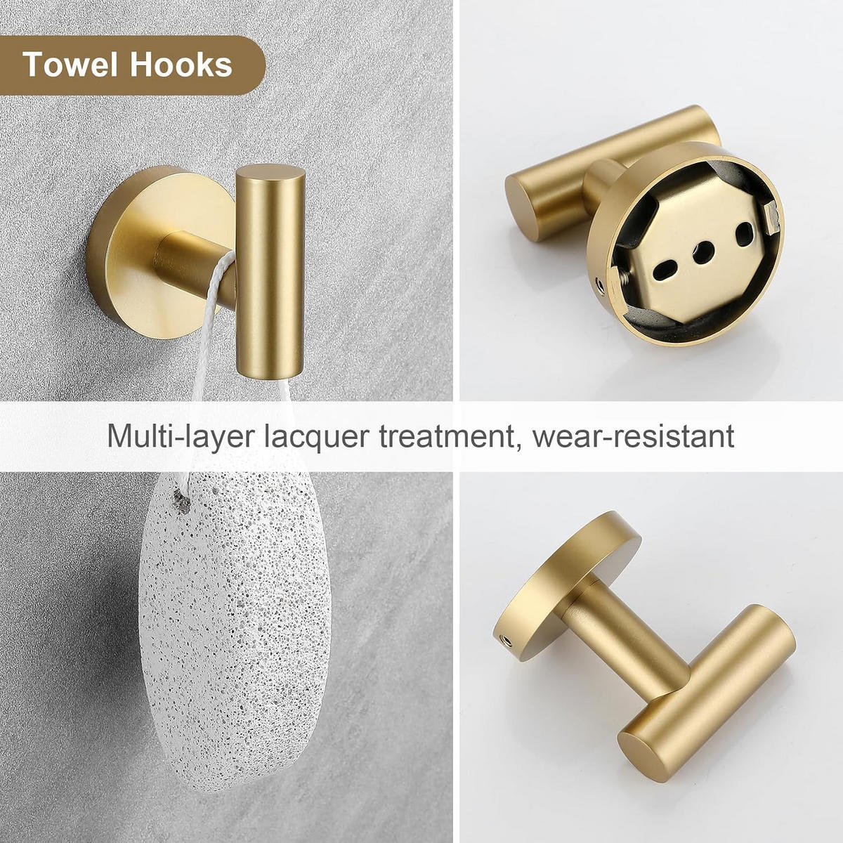 BADEZIMMER-REGAL-SET, gold, 34/17/6 cm - Goldfarben, Metall (17/6/34cm)