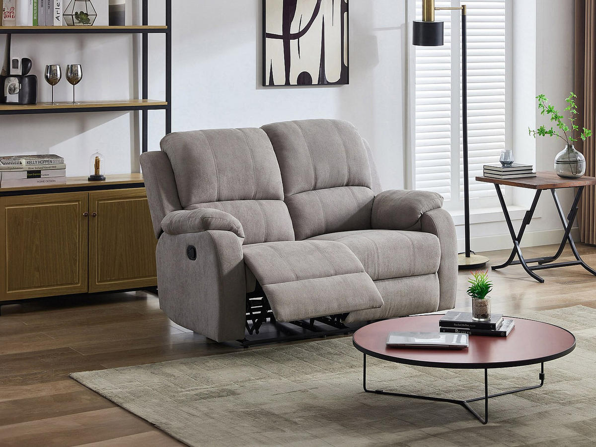 RELAXSOFA - 2 Personen - stoff - hellgrau Brody - Hellgrau, Textil (148/99/98cm) - Vente-Unique