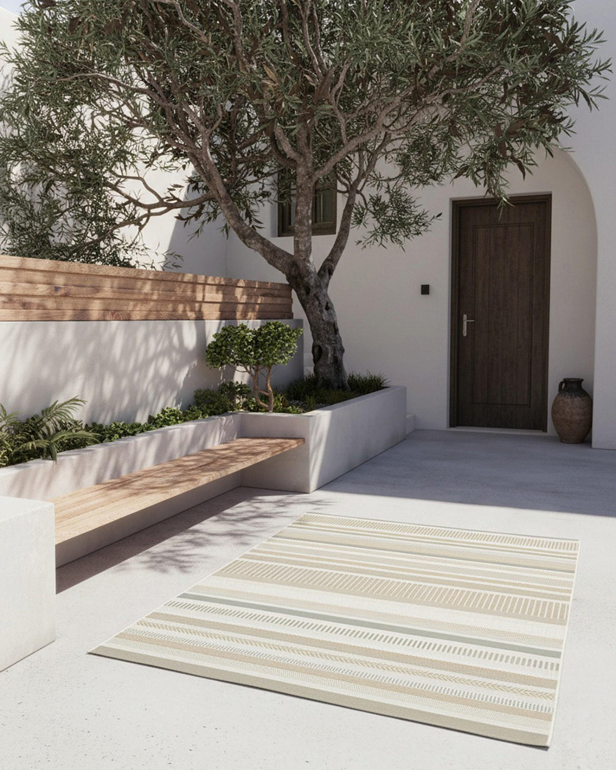 TEPPICH für Innen- und Außenbereich gestreift grün - Grün, Textil (160/230cm) - AFK Living