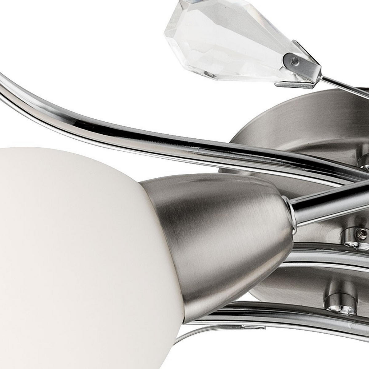 LED DECKENLEUCHTE LILLY Chrom Silber - Silberfarben, Glas (70/25/21cm) - Globo Lighting