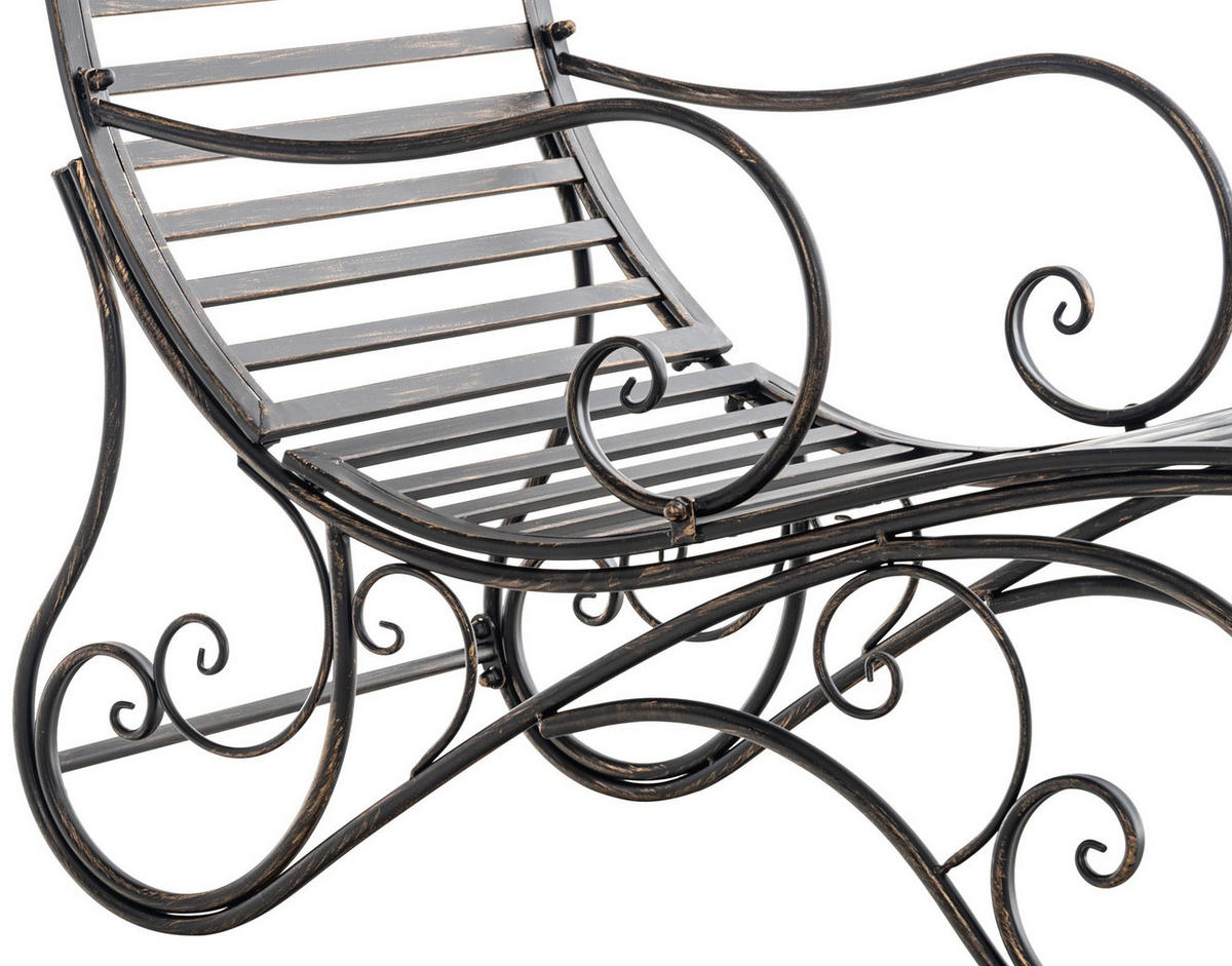 GARTENLIEGE Senta Antik 58x140x101cm Metall Bronze Sonnenliege - Bronzefarben, Metall (58/101/140cm) - DELUKE