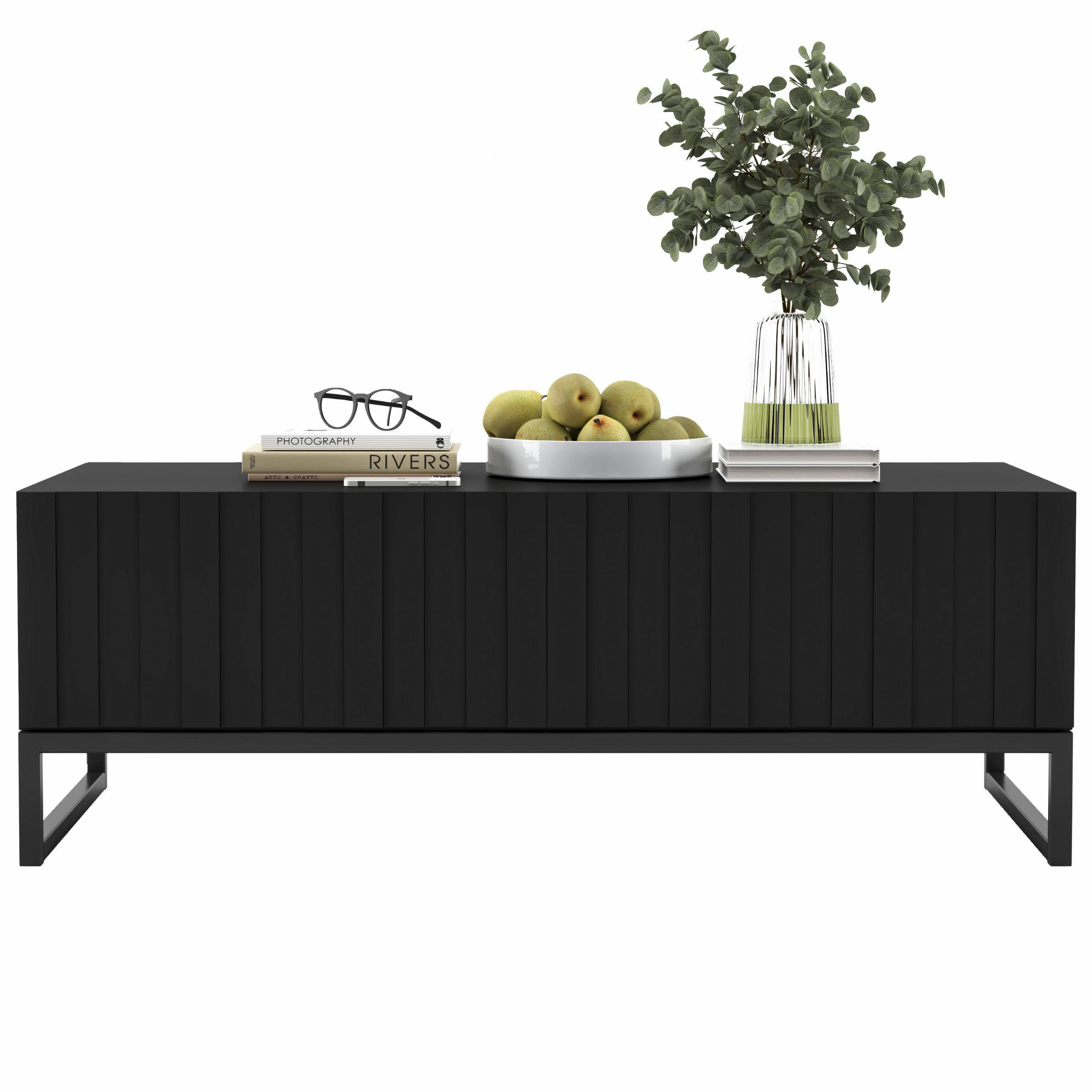 Meble Lindner Couchtisch Schwarz 110x39x54 cm