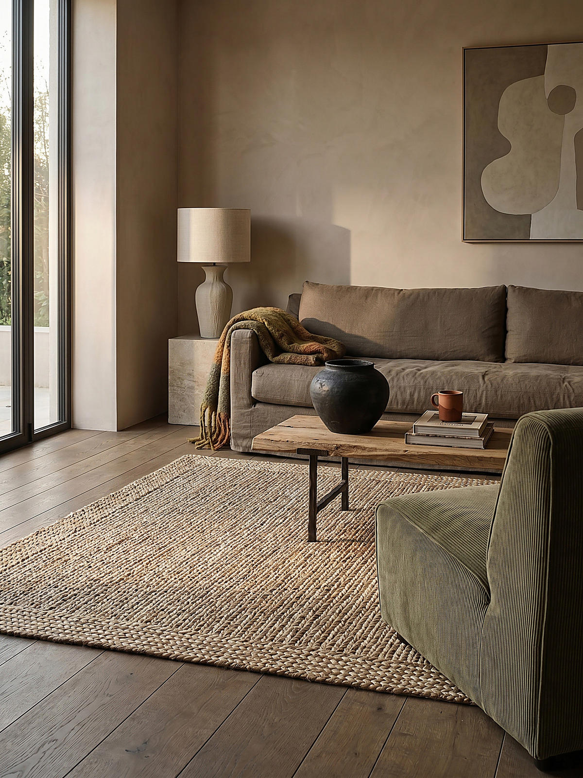 TEPPICH Kurzflor Flechtoptik Muster, Struktur, Flur Natur Rechteckig 120x170 - Beige, Textil (120/170cm) - KADIMA DESIGN