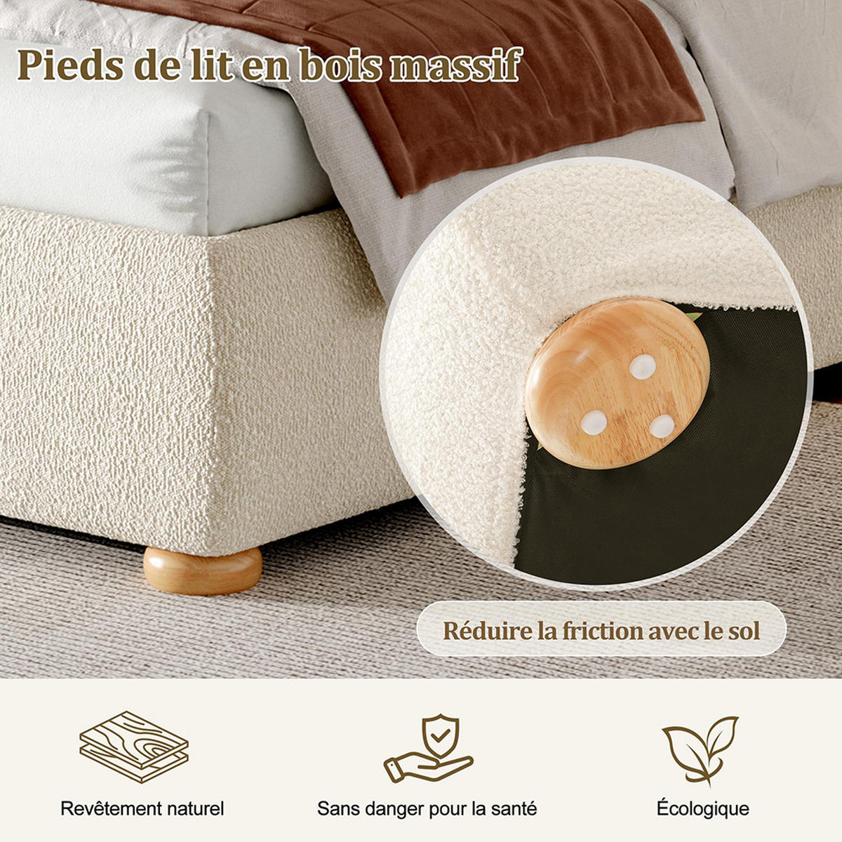 POLSTERBETT 140×190cm mit großem Stauraum in Beige - Beige, Textil (140/190cm) - KOMHTOM