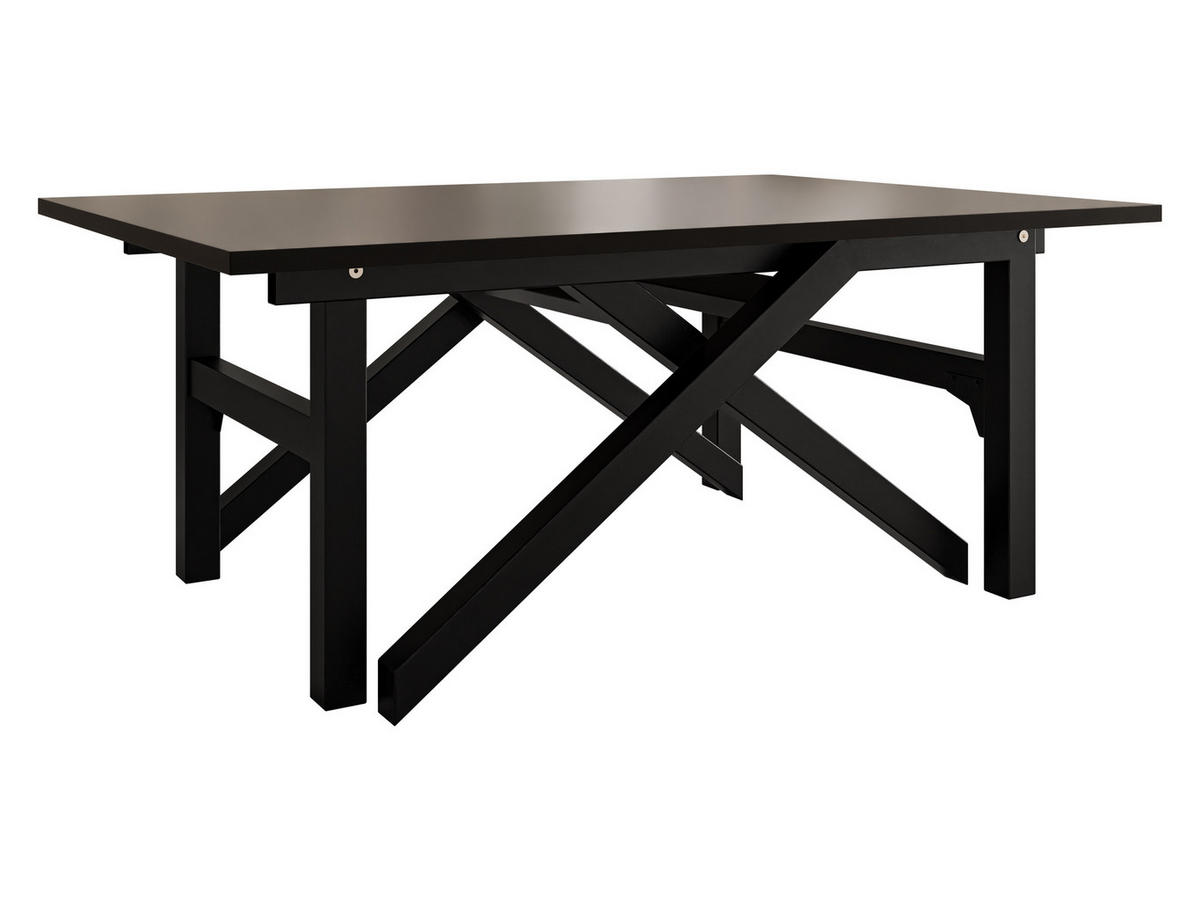 2-IN-1 COUCHTISCH UND ESSTISCH Xena Bis - Schwarz, Holzwerkstoff/Metall (70/100/45cm) - MIRJAN24