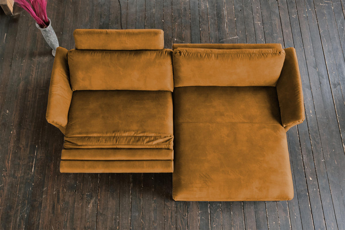 ECKSOFA MIT MOTORISCHER RELAXFUNKTION MALTA Rotbraun Webstoff - Rotbraun/Cognac, Buchenholz/Textil (302/175cm) - KAWOLA