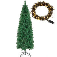 WEIHNACHTSBAUM Comet,pulverbeschichteter Metallständer mit Kunststoffkappen,grün - Grün, Kunststoff (150cm) - tectake