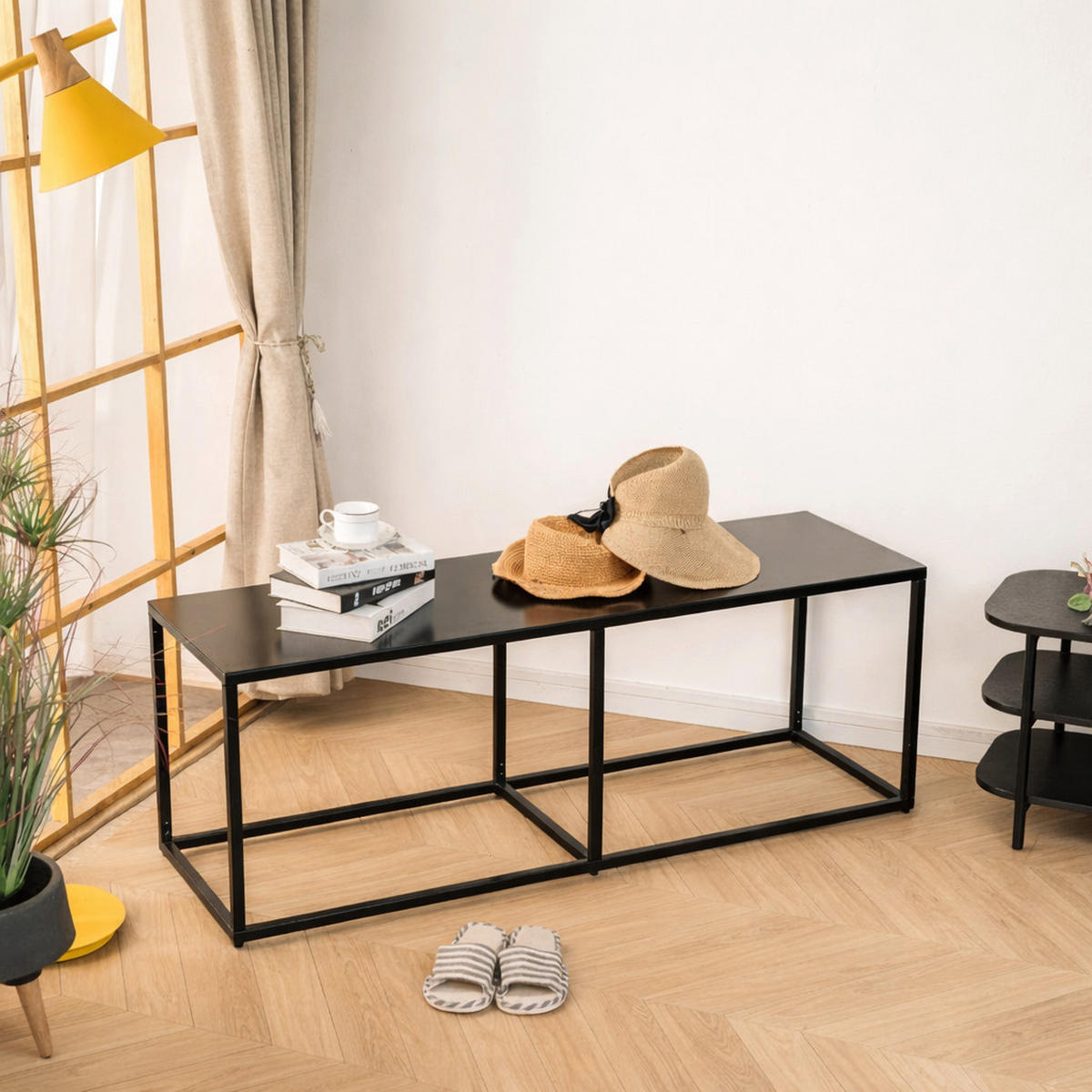 SITZBANK Metall Schwarz - Schwarz, Metall (130/45/40cm) - Nordlys