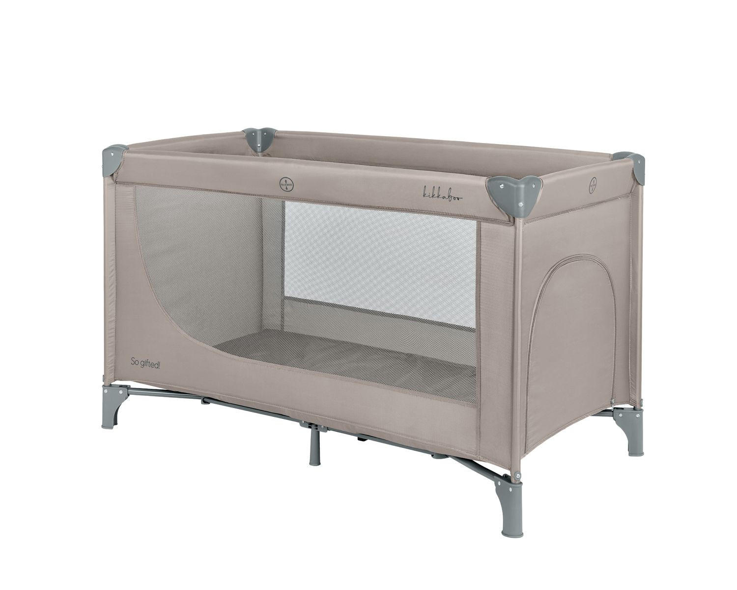 BABYREISEBETT So Gifted beige braun Seiteneingang, weiche Matratzenauflage, kompakt faltbar, Tragetasche - Beige, Metall (60/120cm) - Kikka boo