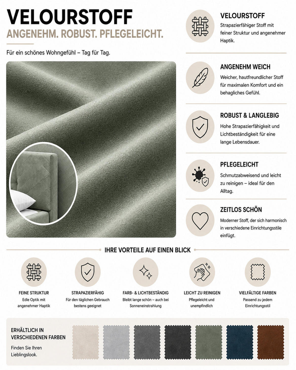 POLSTERBETT 140x200 cm AURA, Doppelbett mit Bettkasten und Lattenrost aus Holz, Velourstoff: Grau - Grau, Holz/Textil (140/200cm) - Marpur