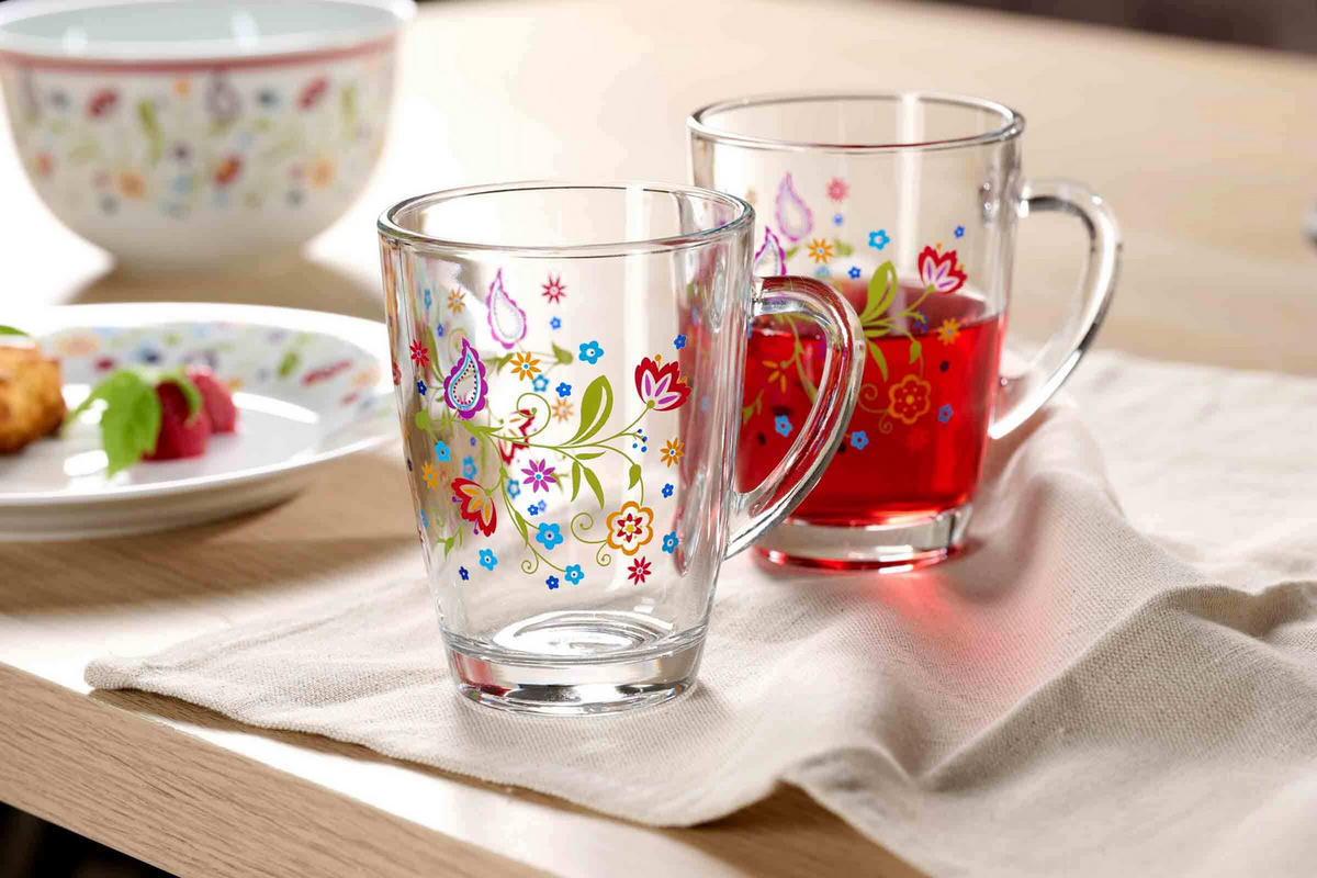 KAFFEEGLÄSER Shanti bunt 380 ml 6er Set - Multicolor, Glas (0.38L) - Ritzenhoff Breker