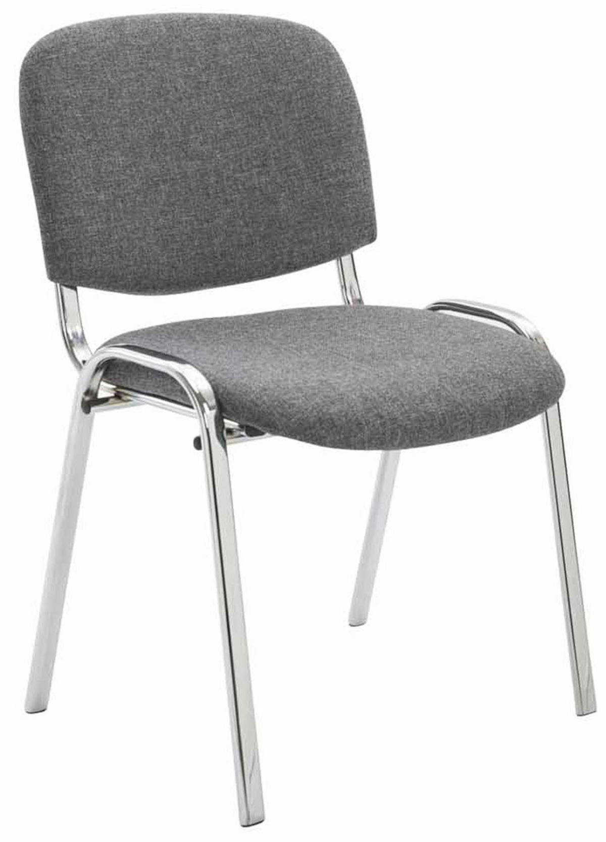 BESUCHERSTUHL 4er Set Stoff grau - Grau, Textil/Metall (54/79/64cm) - CLP