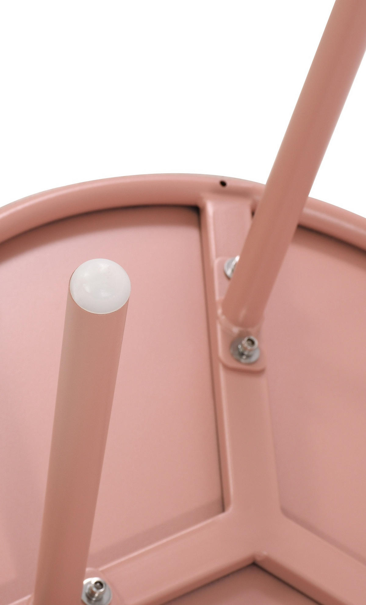 COUCHTISCH rund 50 cm Kunststoff pink - Pink, Kunststoff/Metall (50/50/40cm) - CLP