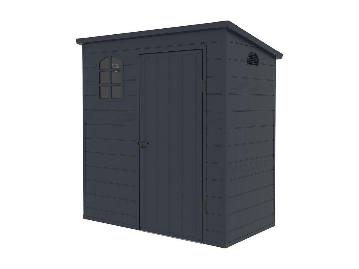 SCHREBERGARTENHAUS - 180 cm x 97 cm - harz - anthrazitgrau Nerio - Anthrazit, Kunststoff (180/175/97cm) - Vente-Unique