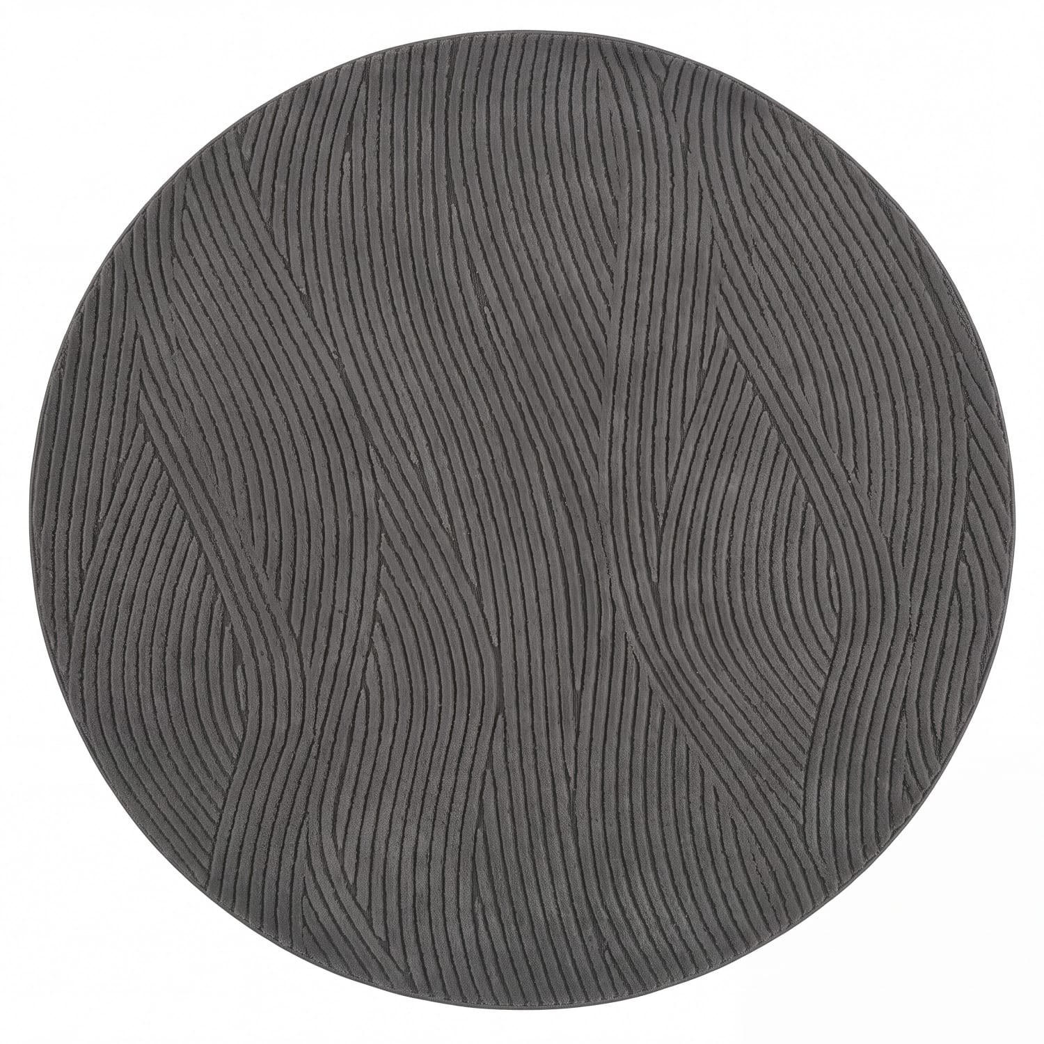 HOCHFLORTEPPICH 120/120 cm Tokio 478 - Anthrazit, Kunststoff (120/120cm) - Paco Home