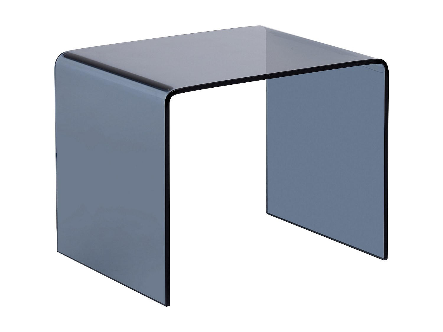 NACHTTISCH - gebogenes & getöntes Sicherheitsglas - SUZANA - Transparent/Grau, Glas (40/40/50cm) - Vente-Unique