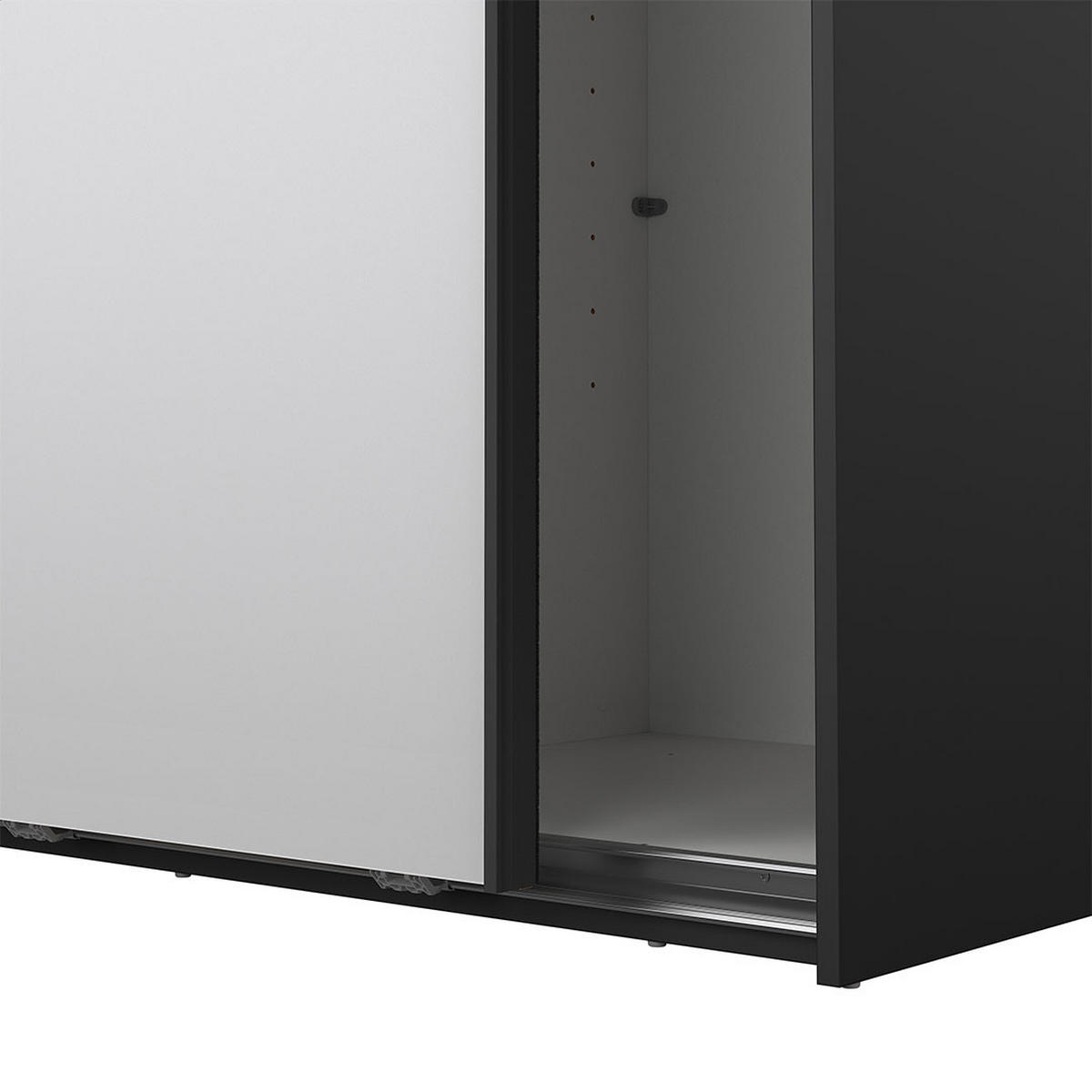 SCHIEBETÜRENSCHRANK, Catania, Schwarz, Holzwerkstoff, 119 x 67 x 201 cm - Schwarz, Holzwerkstoff (119/201/67cm) - ebuy24