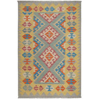 KELIM-TEPPICH handgewebt Gashgai Grün 185/123 cm Schurwolle - Grün, Textil (123/185cm) - Looma