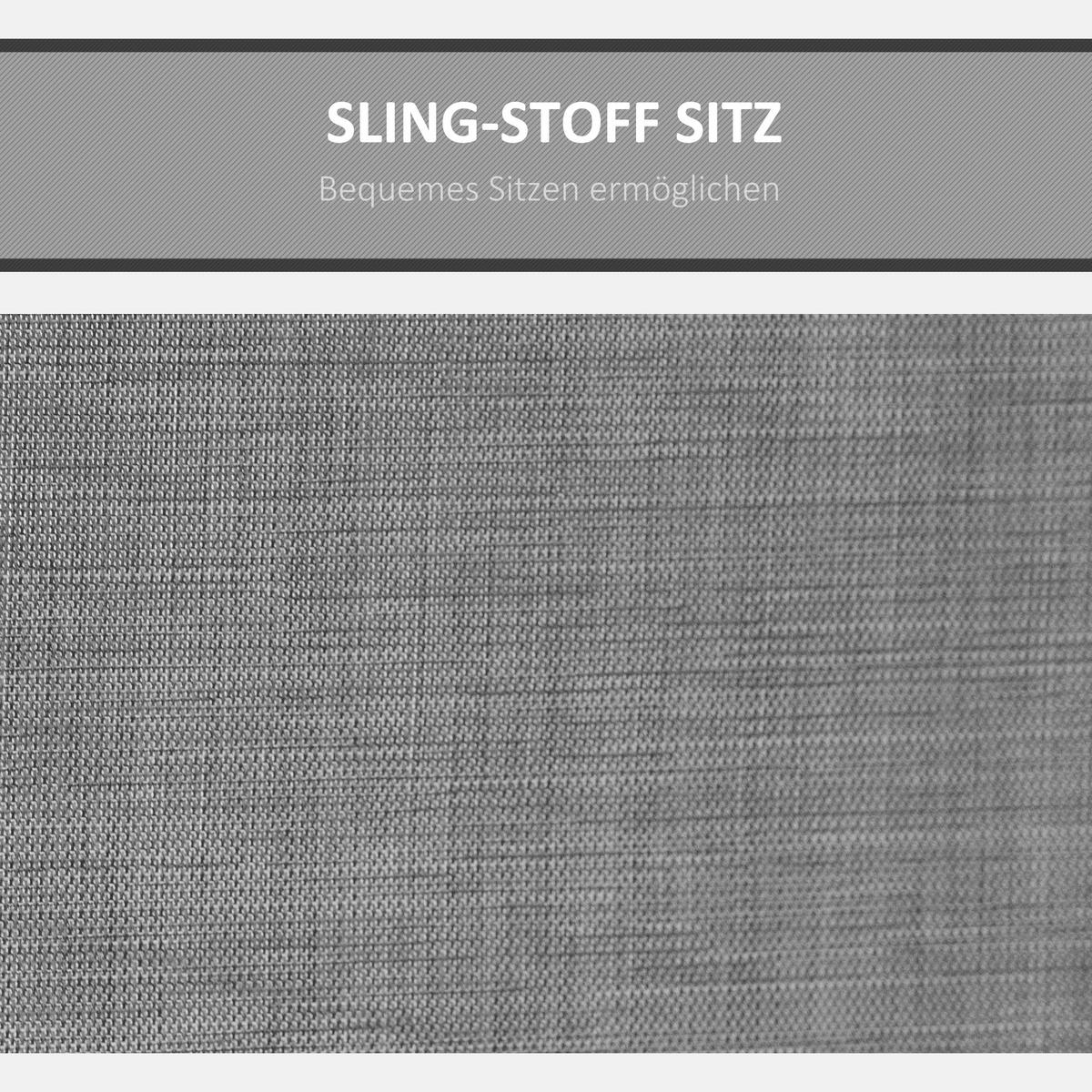 HOLLYWOODSCHAUKEL 3 Sitzer 196x128x172 cm grau - Dunkelgrau, Metall (196/172/128cm) - LEBENLANG