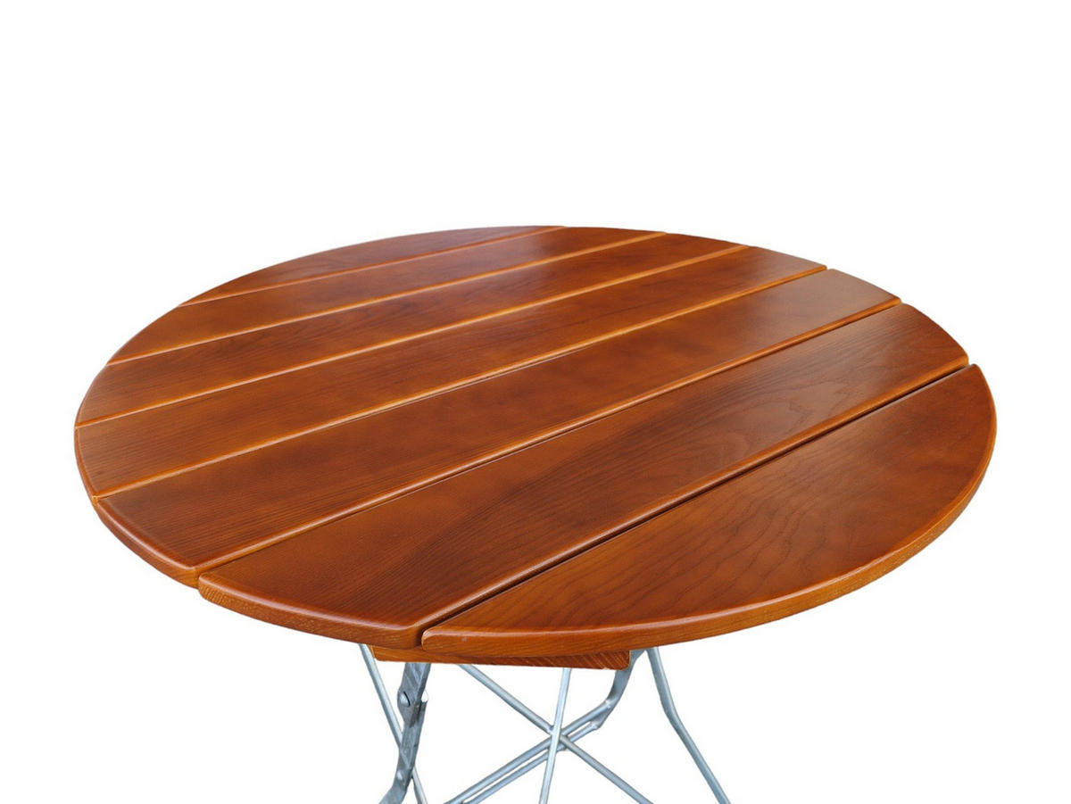 STEHTISCH WALDKRONE 110x80x80cm Ø80cm Klappbar Eschenholz Silber/Braun - Braun, Holz (80/80/110cm) - CHEFGASTRO