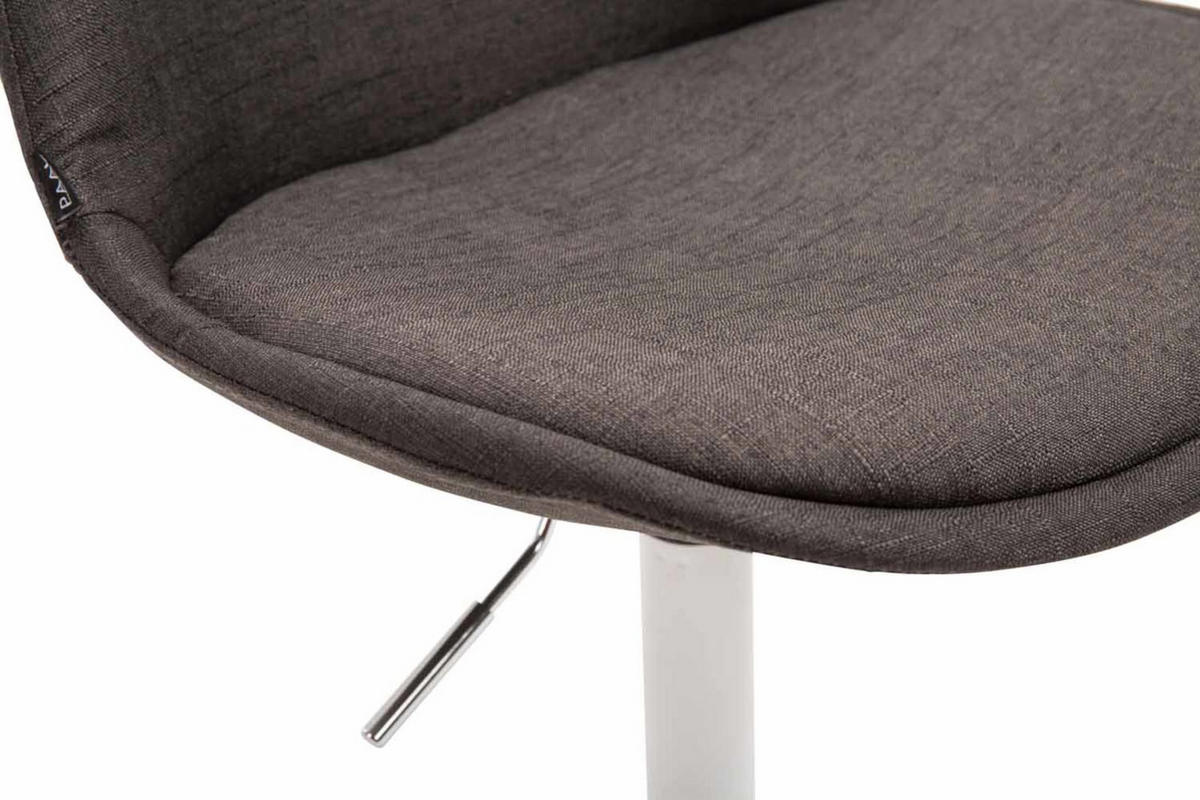 STUHL 4er Set Stoff dunkelgrau - Dunkelgrau/Weiß, Textil/Metall (48/76/57cm) - CLP