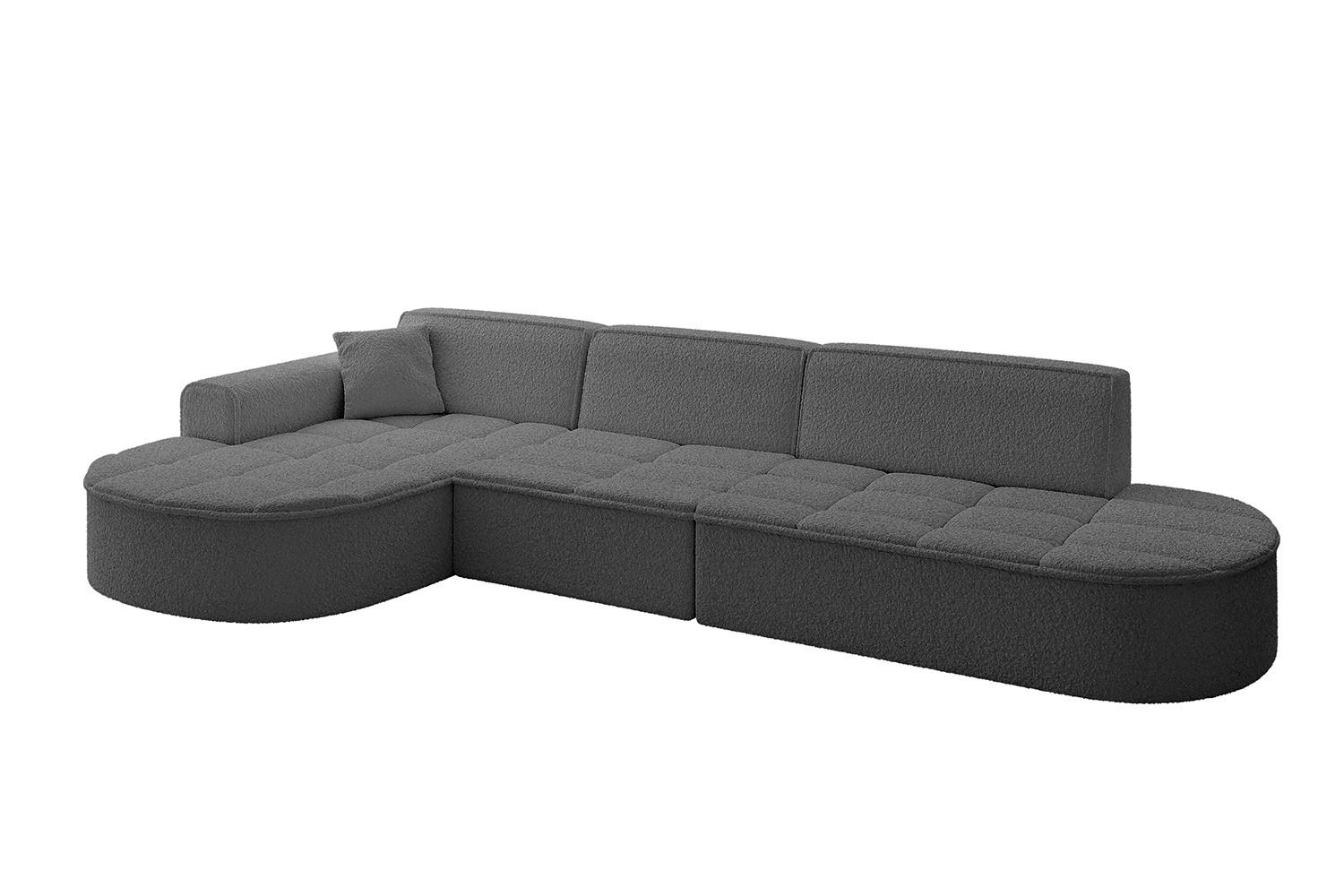 ECKSOFA Ottomane Links TARO-L2 - 328x171x79,5 cm Grau - Grau, Holzwerkstoff/Textil (328/171cm) - ALTDECOR