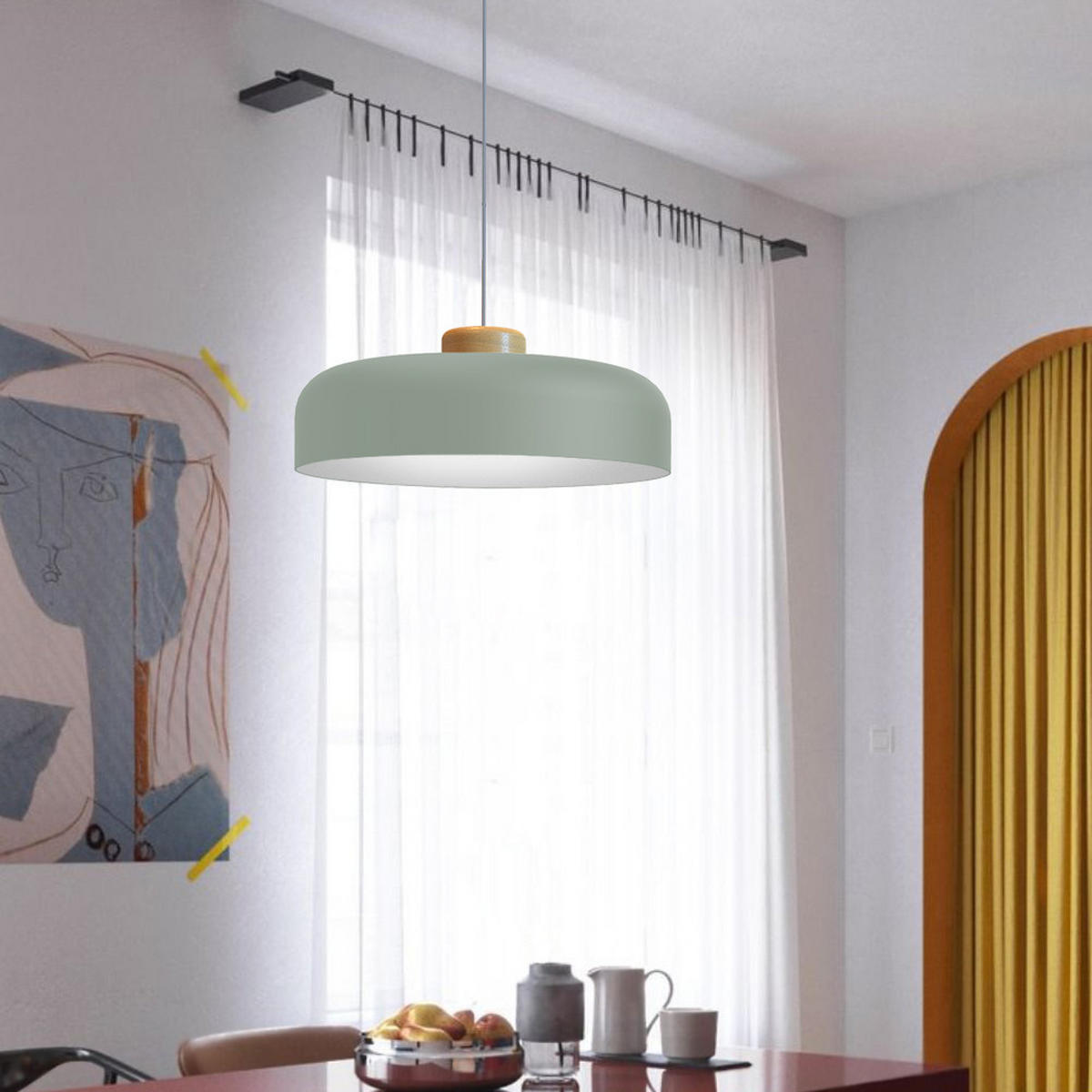 HÄNGELEUCHTE - Grün, Metall (40/40/10cm) - Lumicom