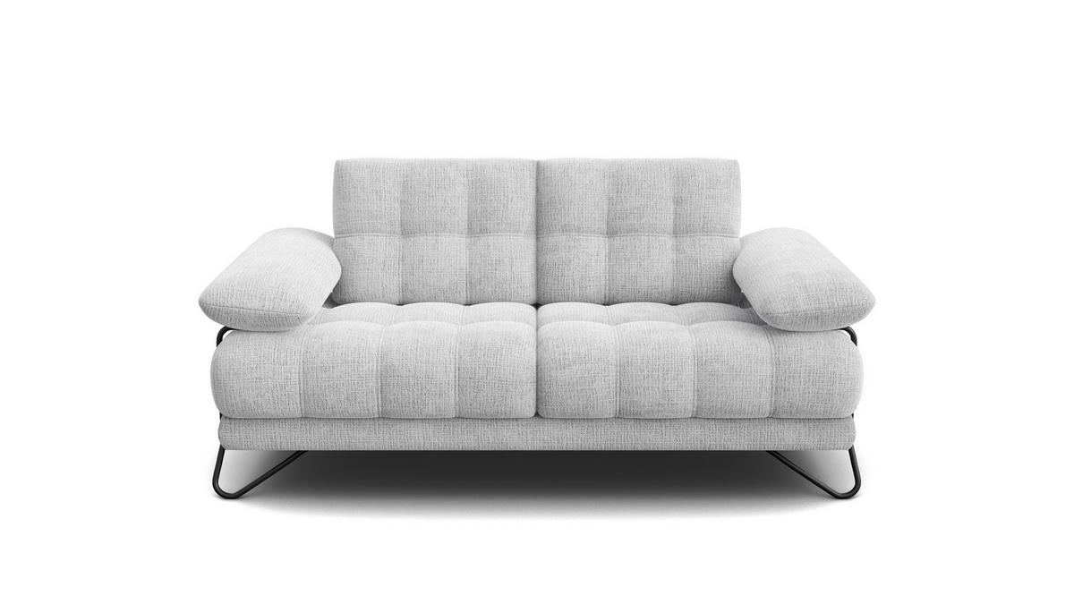 SOFA BUBBARA 2-Sitzer, hellgrau - Hellgrau/Schwarz, Holz/Textil (185/87/96cm) - Courtois Laville