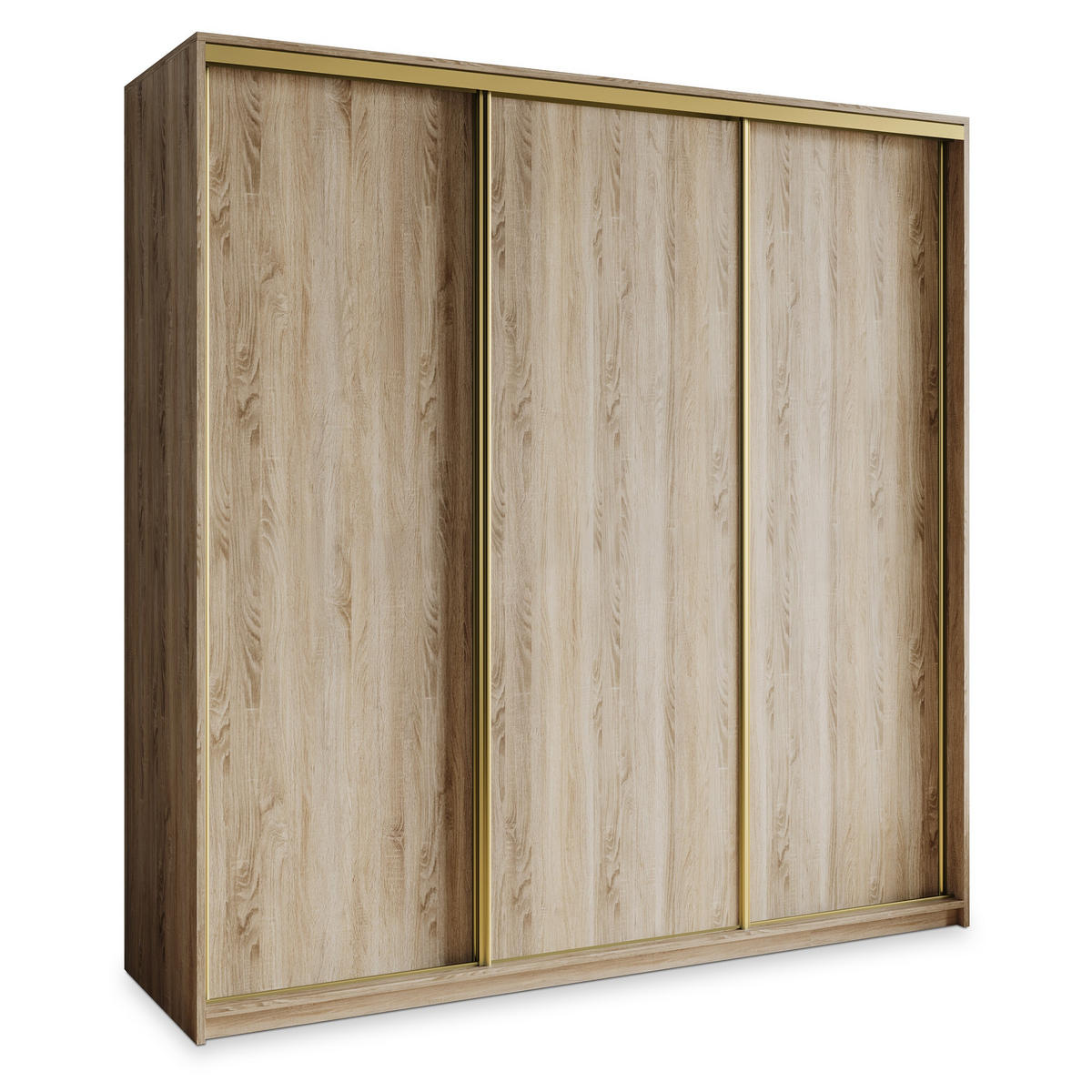 SCHWEBETÜRENSCHRANK NISSE 200/205/60 cm 3-türig Sonoma Eiche - Sonoma Eiche, Holzwerkstoff (200/205/60cm) - MASSENO