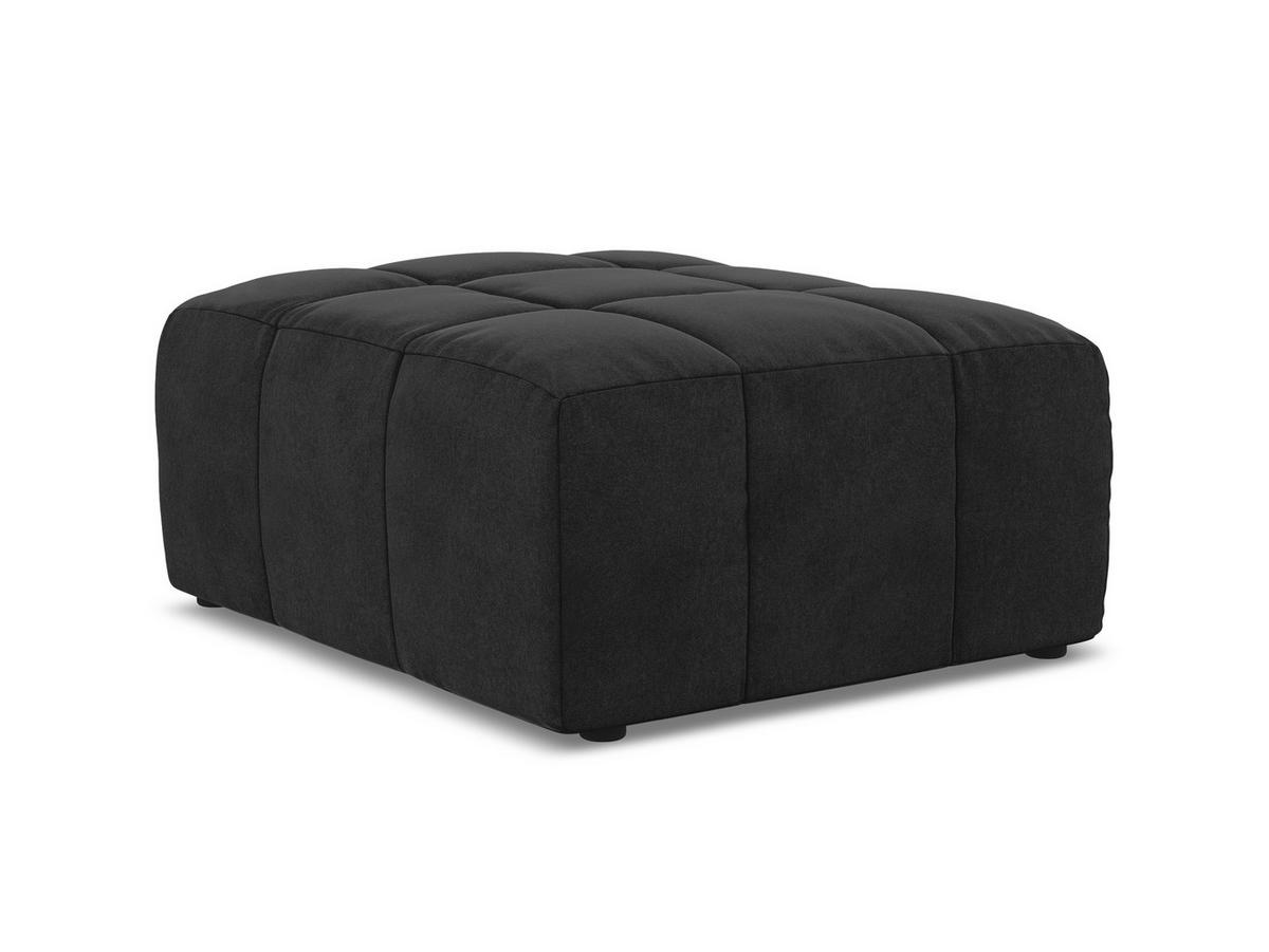 POUF Samt Stoff Schwarz - Schwarz, Holzwerkstoff/Kunststoff (75/41/90cm) - Makamii