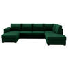 WOHNLANDSCHAFT Wilma Premium, Seite: Rechts - Smaragdgrün/Schwarz, Holz/Textil (305/85/188cm) - MIRJAN24