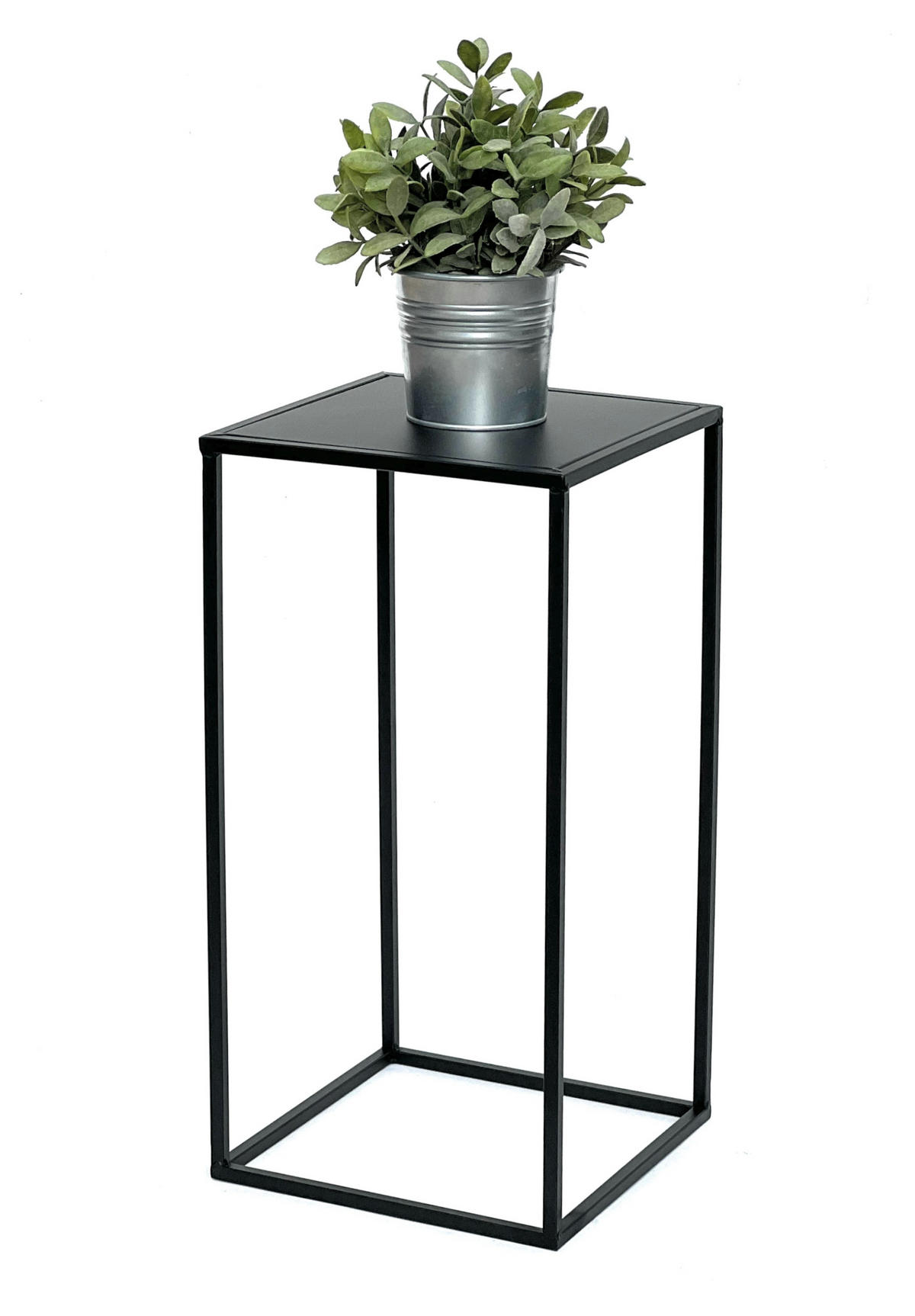 BLUMENHOCKER Metall Schwarz Eckig 50 cm Blumenständer Beistelltisch 96312 S Blumensäule Modern Pflanzenständer Pflanzenhocker - Schwarz, Metall (26/50/26cm) - DanDiBo