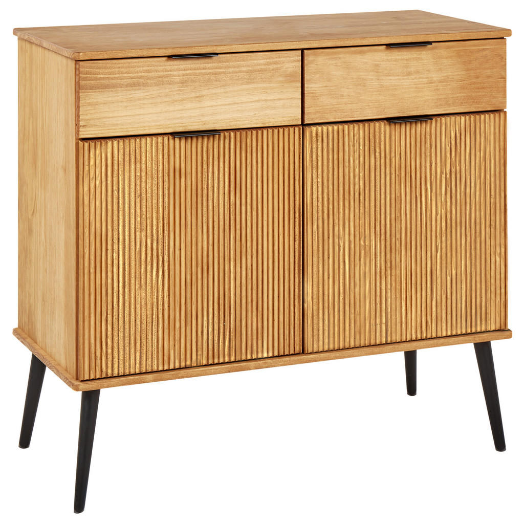 Beliani SIDEBOARD se 2 dveřmi Borovicové dřevo Hnědý Timmins
