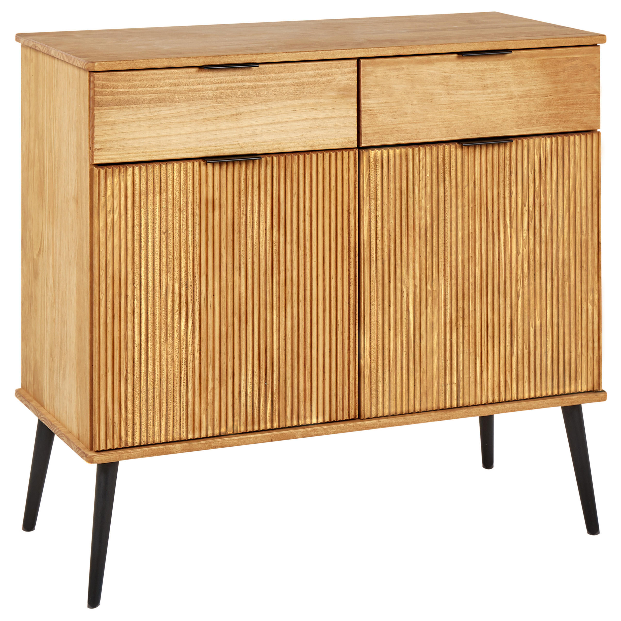 SIDEBOARD mit 2 Türen Kiefernholz Braun Timmins - Braun, Holz (100/90/45cm) - Beliani