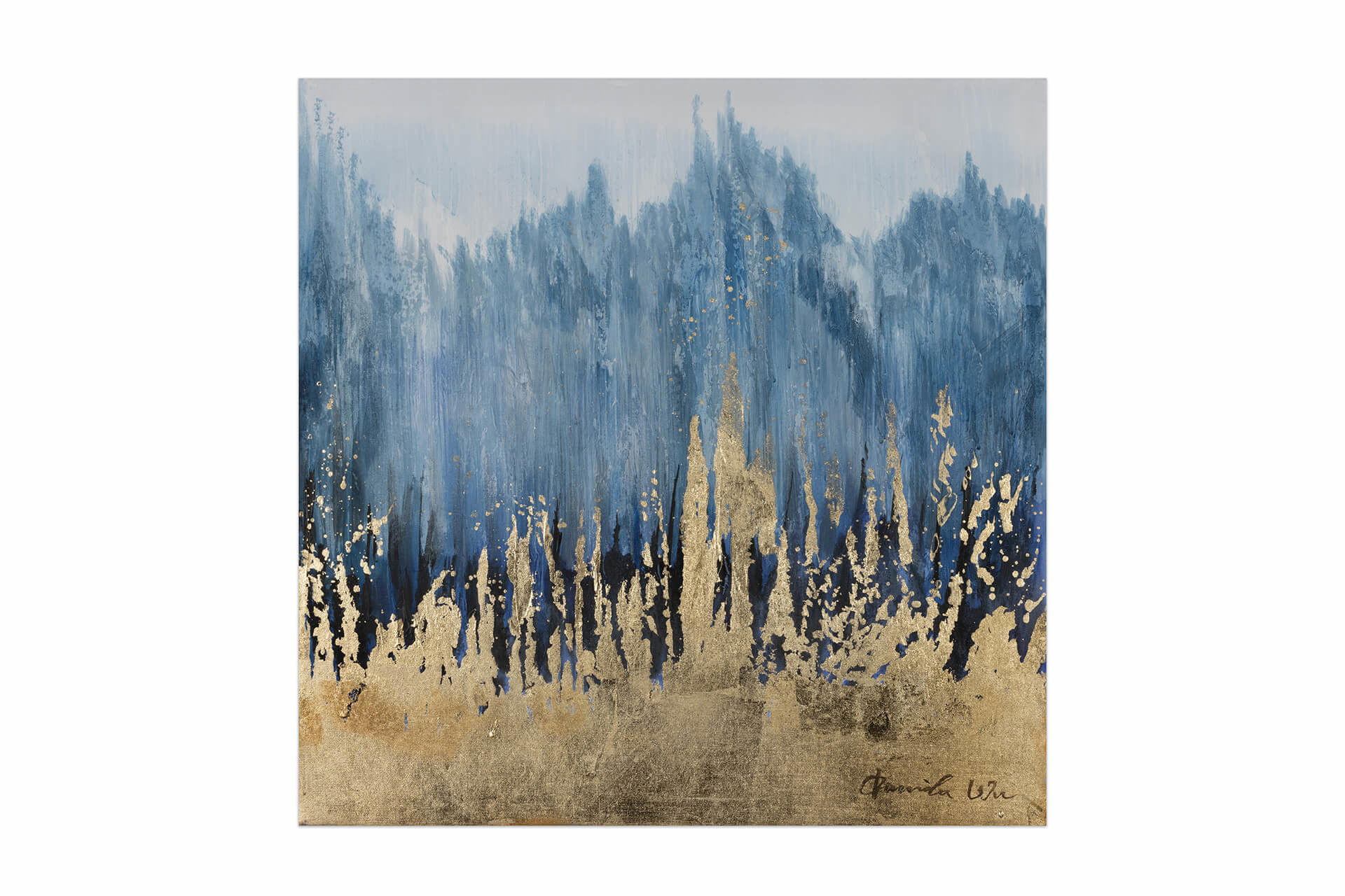 ACRYLBILD HANDGEMALT 60/60 cm - Blau, Holz/Textil (1.2/60cm) - KUNSTLOFT