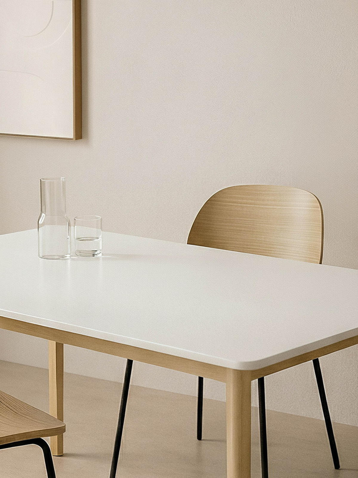 ESSTISCH Basic Natur - Weiß 75 x 120 - Braun, Holzwerkstoff (120/75/75cm) - Kenay Home