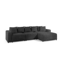 ECKSOFA Megan In Poso - Dunkelgrau, Holzwerkstoff/Textil (331/165cm) - Fun Möbel