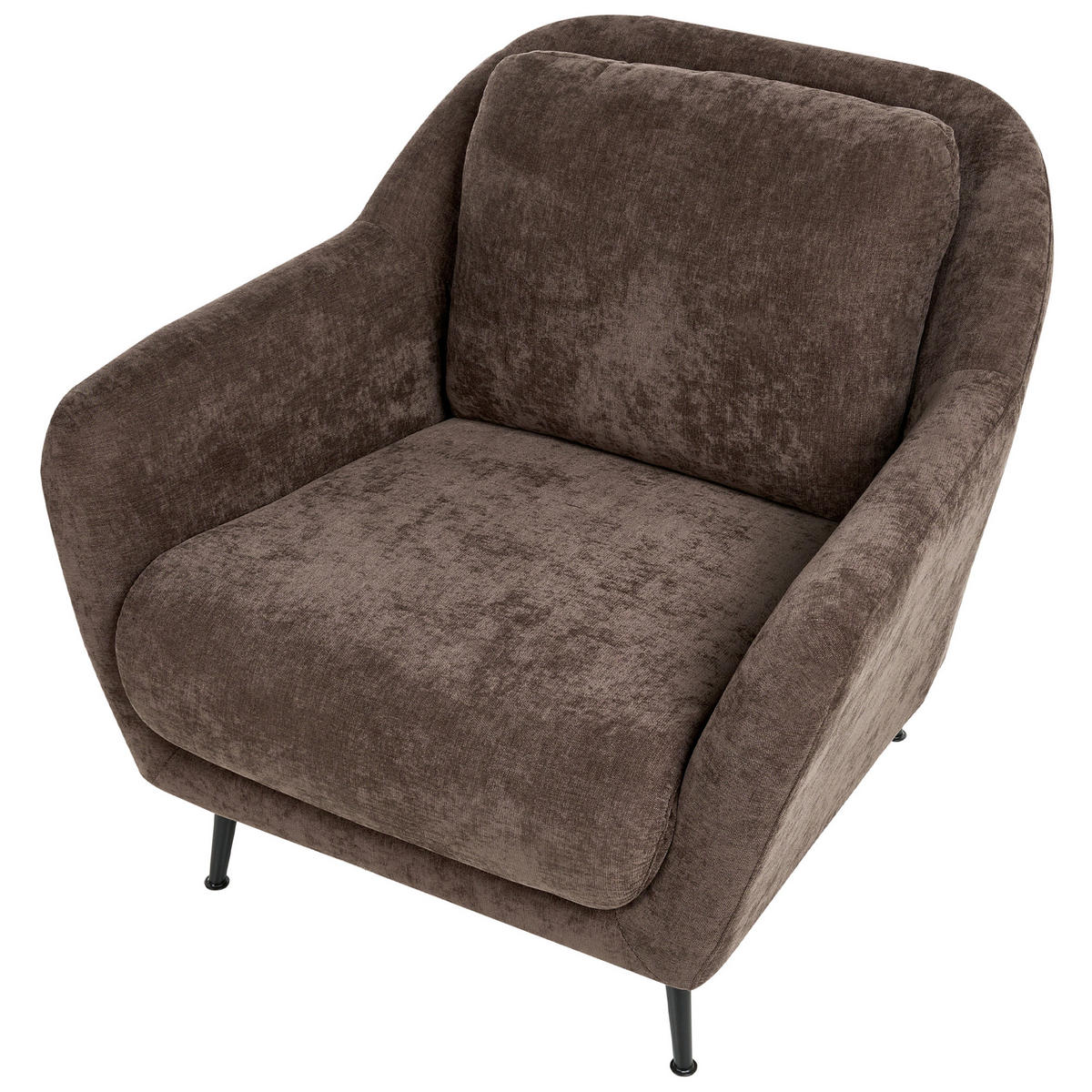 SESSEL Chenillegewebe Dunkelbraun Eiby - Dunkelbraun, Textil (84/80/90cm) - Beliani