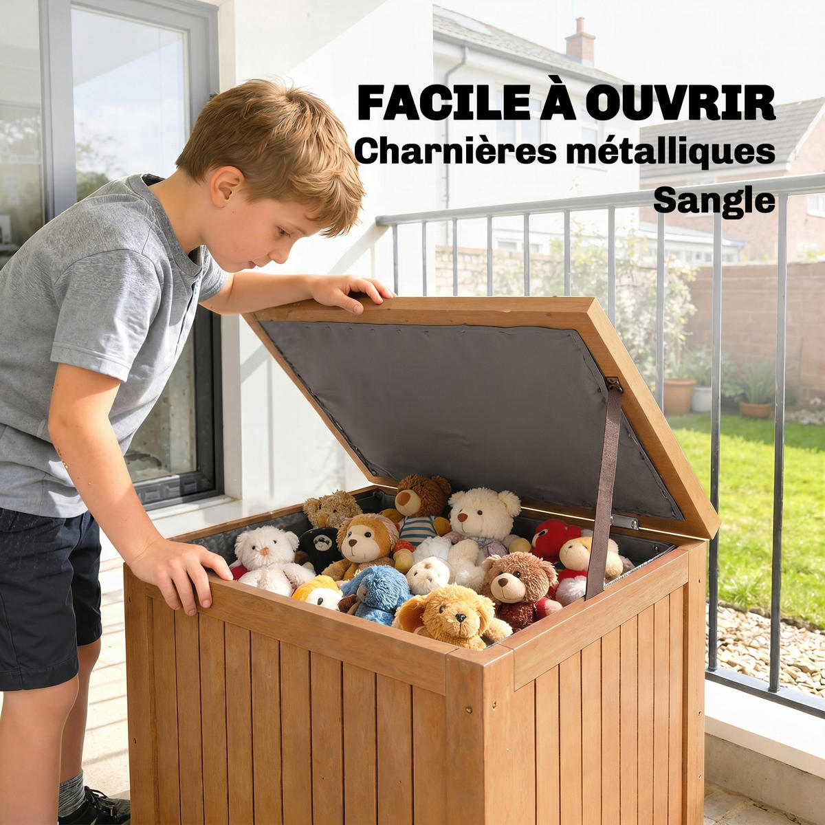 AUSSEN-AUFBEWAHRUNGSBOX, Massivholz, braun - Braun, Holz (51/58.5/63cm) - Vallsero