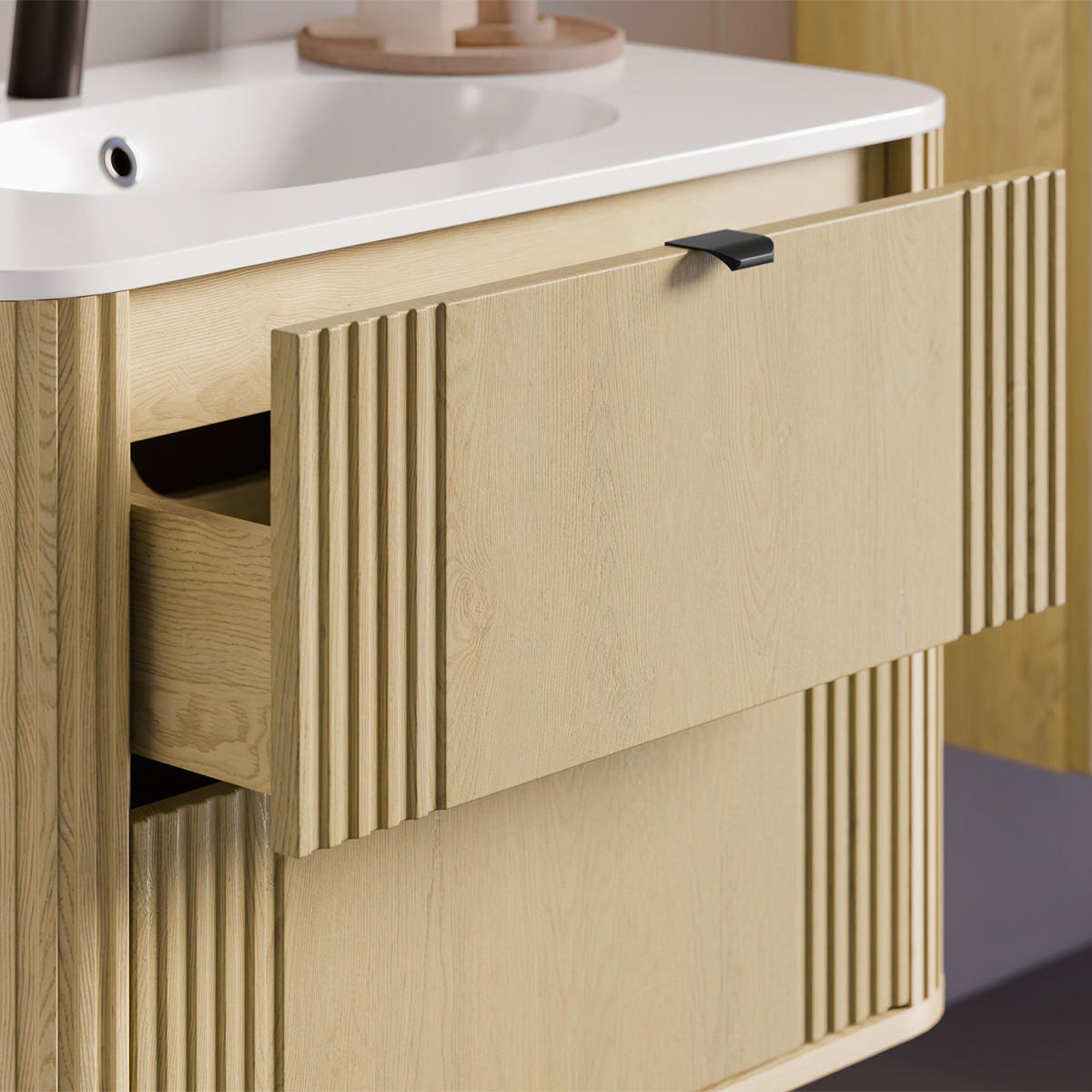 WASCHTISCH 80cm Mila Helle Eiche - Braun, Holzwerkstoff (80/52/46cm) - Petits-meubles