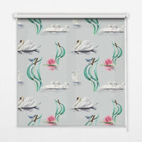 VNÚTORNÁ roleta - okenná roleta - roleta - 100x140 cm - Labute a kačky - biela, plast (100/140/0.5cm) - TULUP