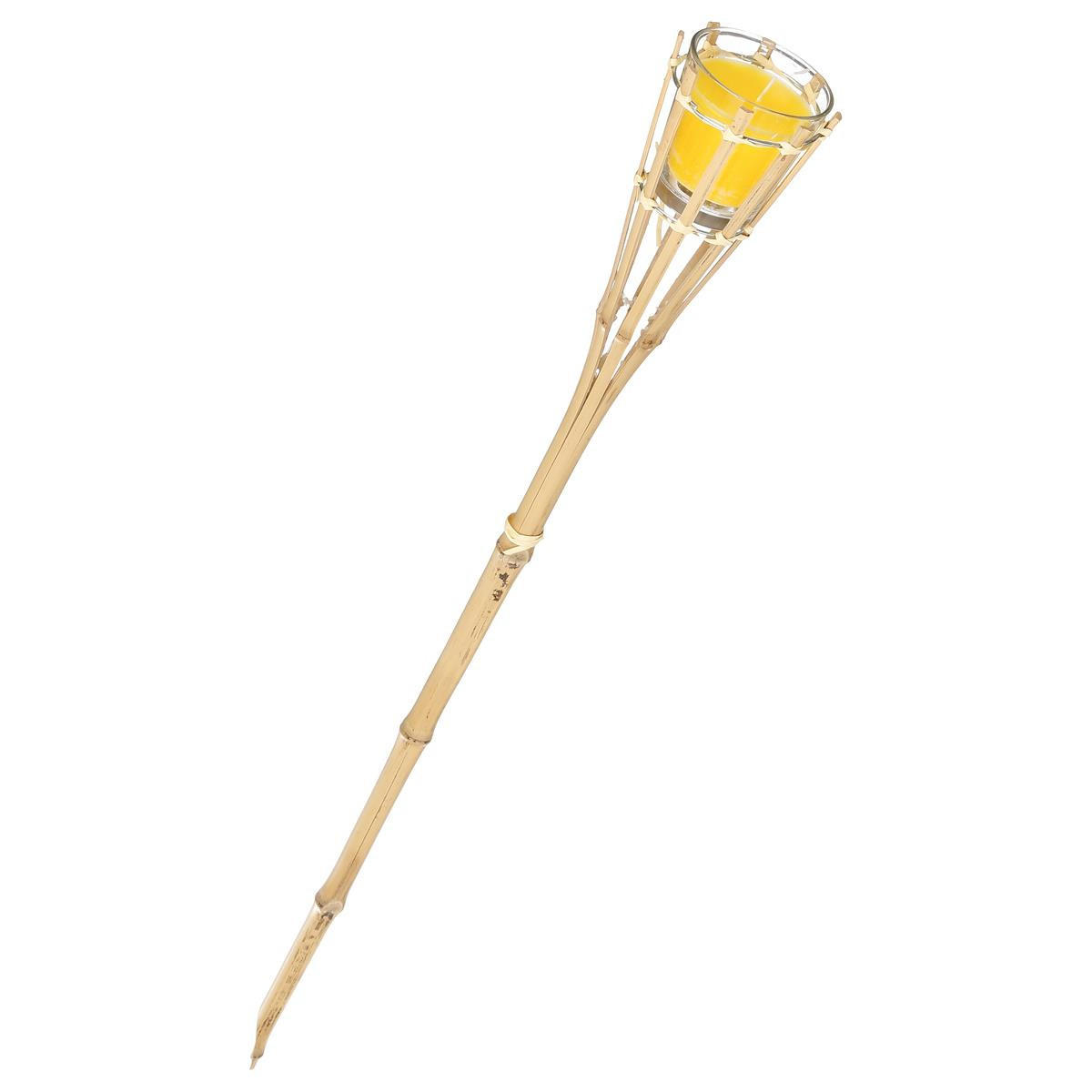 BAMBUSFACKEL Citronella gegen Mücken - Gelb, Paraffin (76cm) - Atmosphera Createur d´interieur