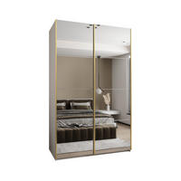 SCHWEBETÜRENSCHRANK 245,5/150/64 2-türig - Goldfarben/Weiß, Holz/Metall (150/245/64cm) - Abiks Möbel